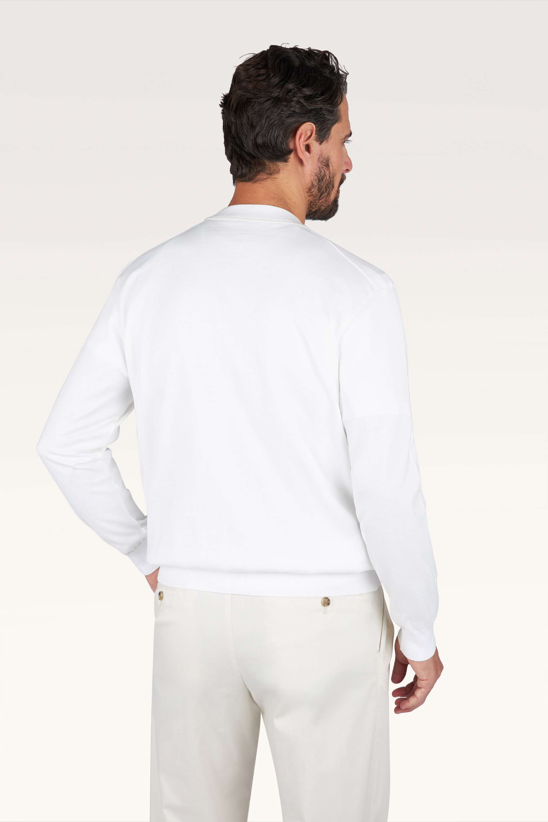 Crew‑neck sweater in Piuma cotton image number 2