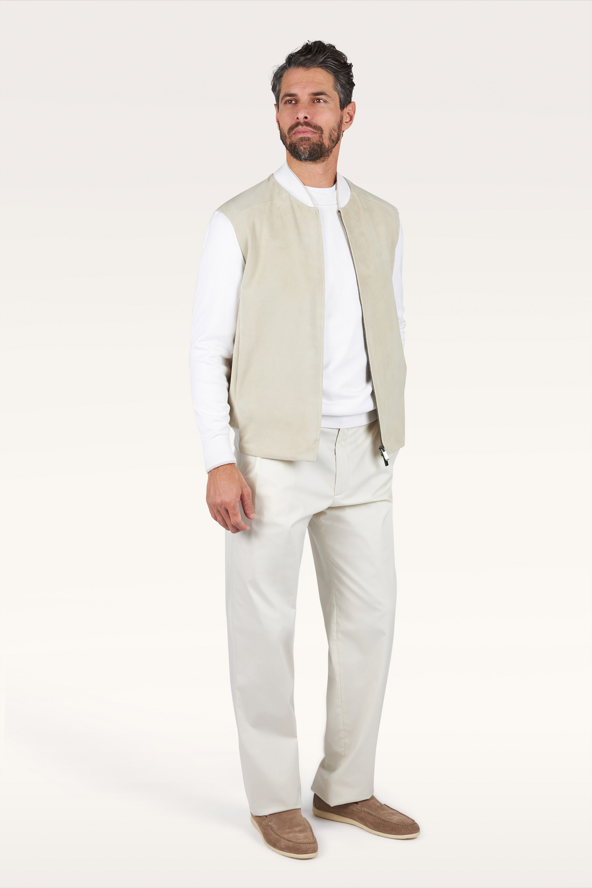 Crew‑neck sweater in Piuma cotton image number 1