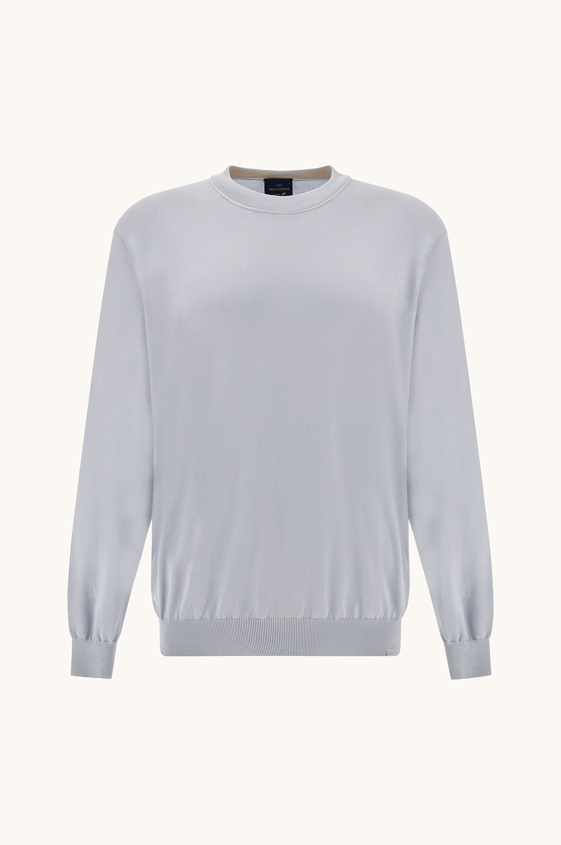Crew‑neck sweater in Piuma cotton image number 1