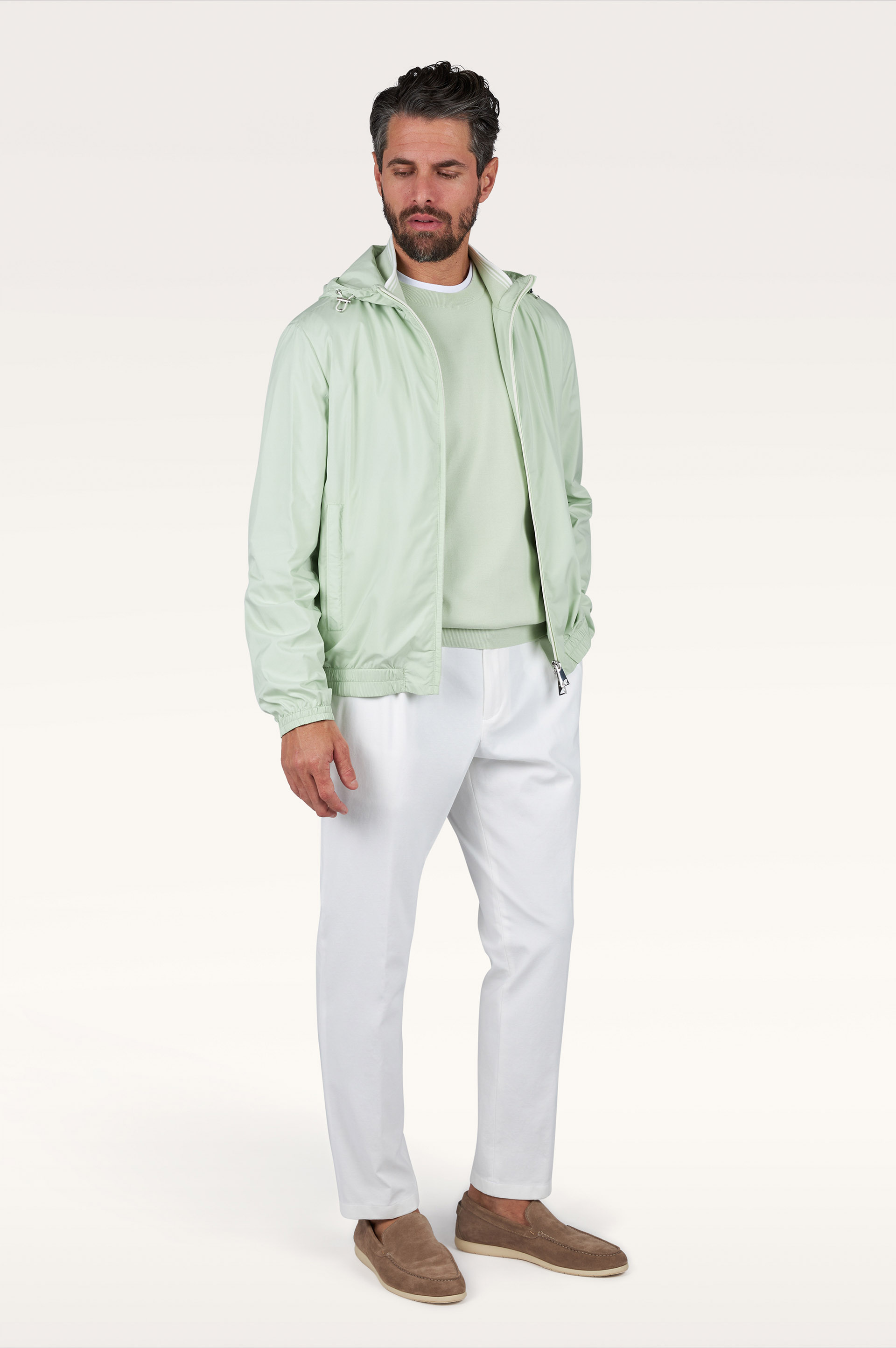 Crew‑neck sweater in Piuma cotton image number 1