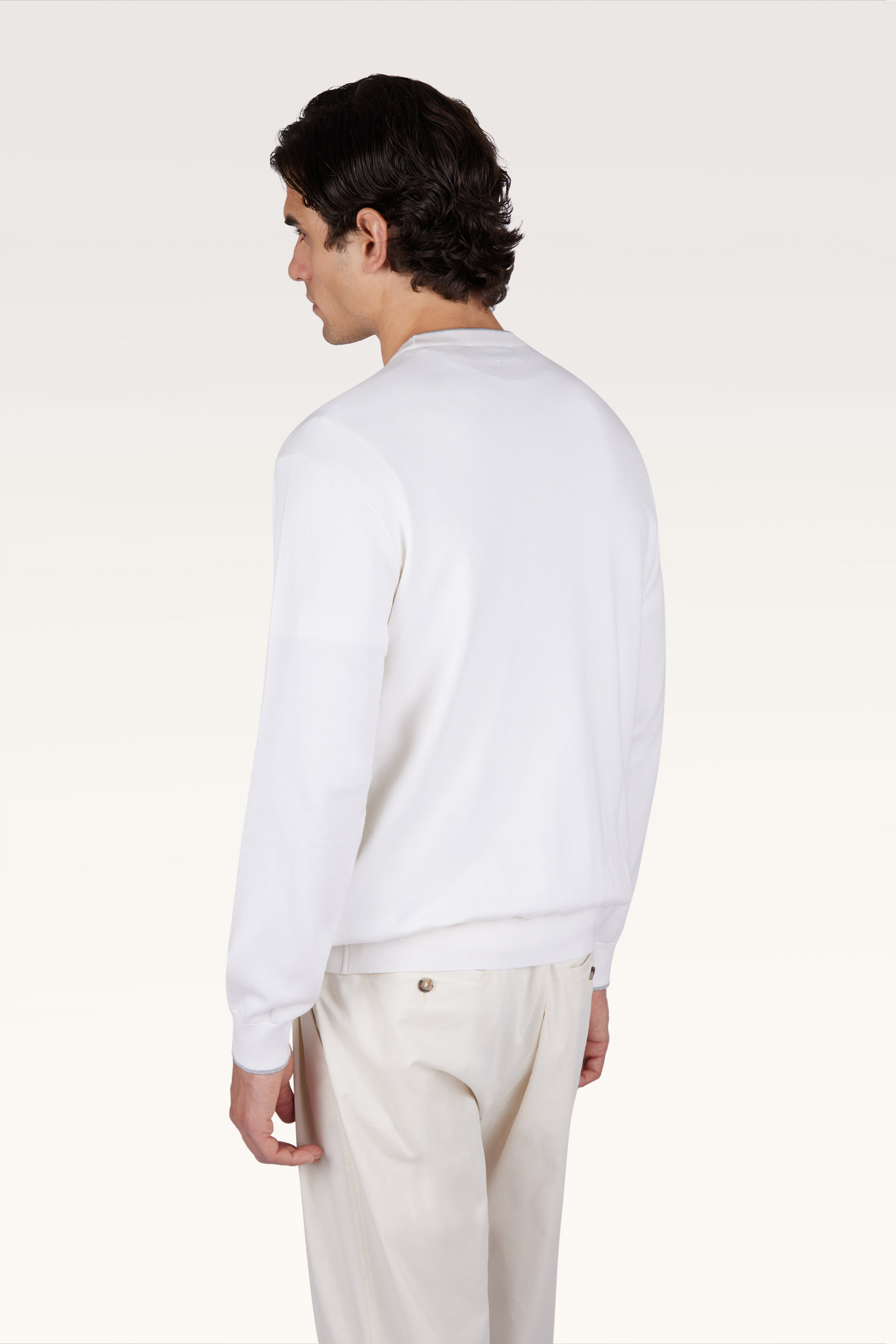 Джемпер с круглым вырезом из шелка и хлопка с замшевыми деталями Aqualeather image number 2