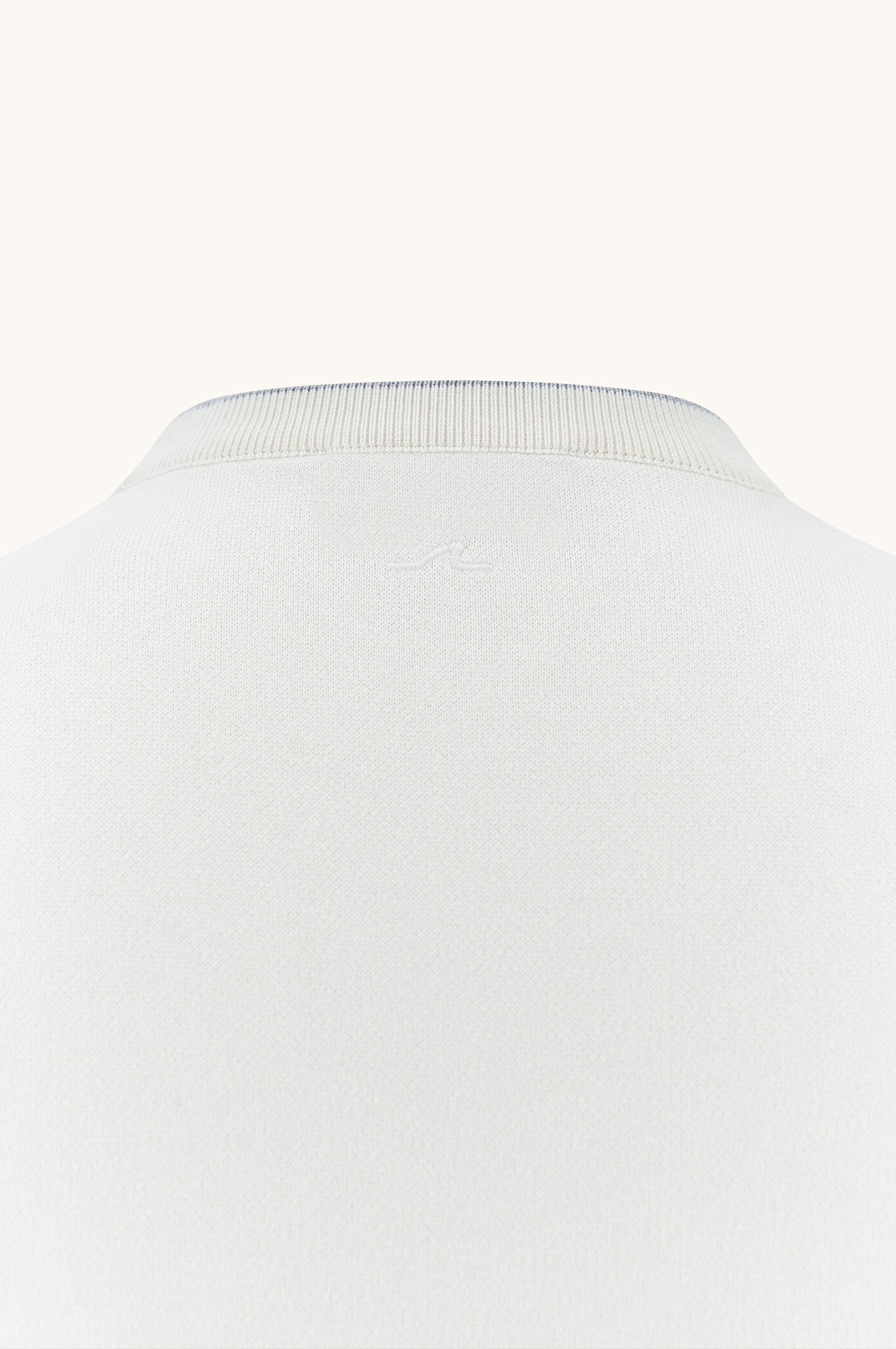 Maglia girocollo in seta e cotone con dettagli in suede Aqualeather image number 7