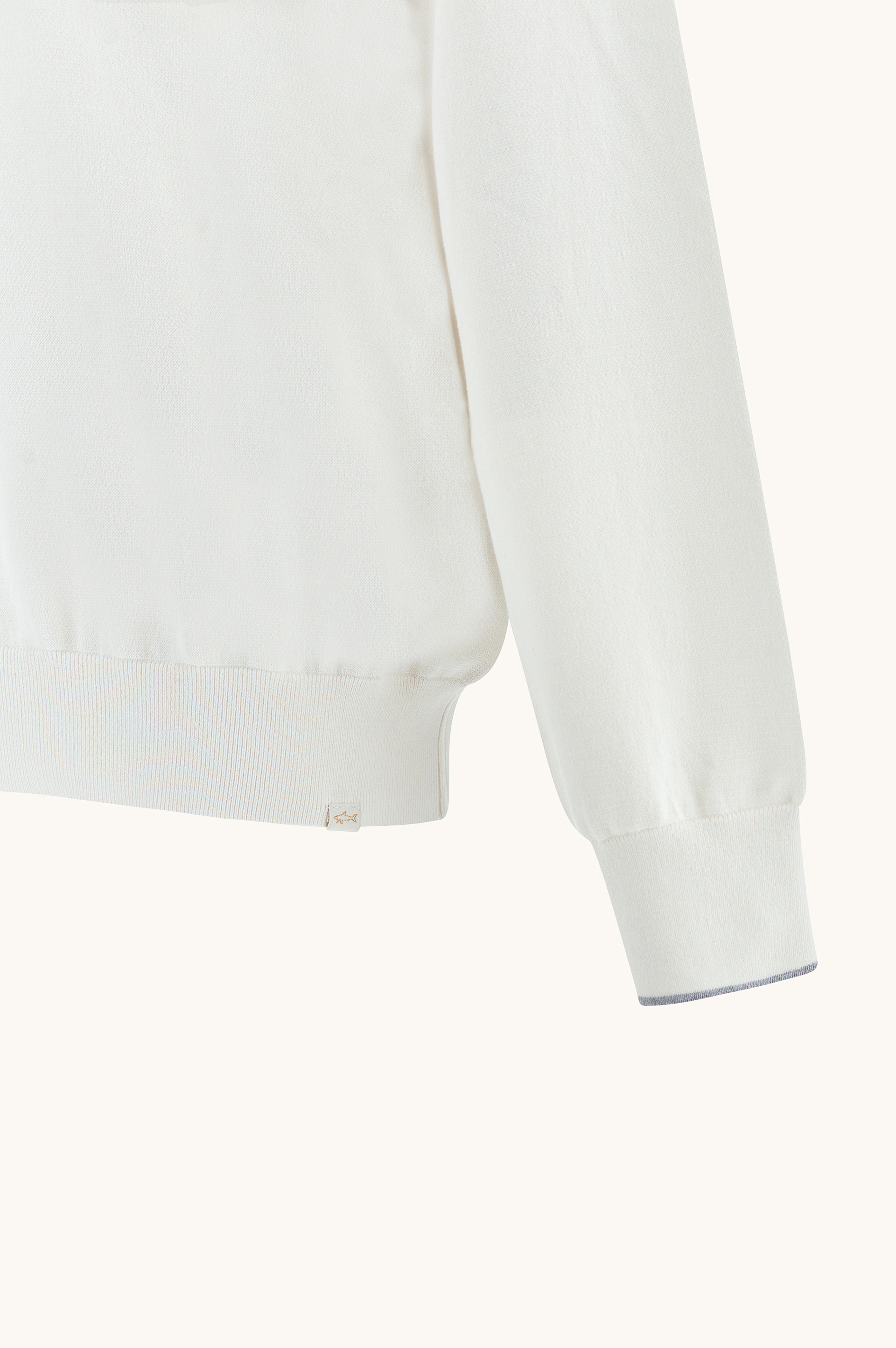 Maglia girocollo in seta e cotone con dettagli in suede Aqualeather image number 8