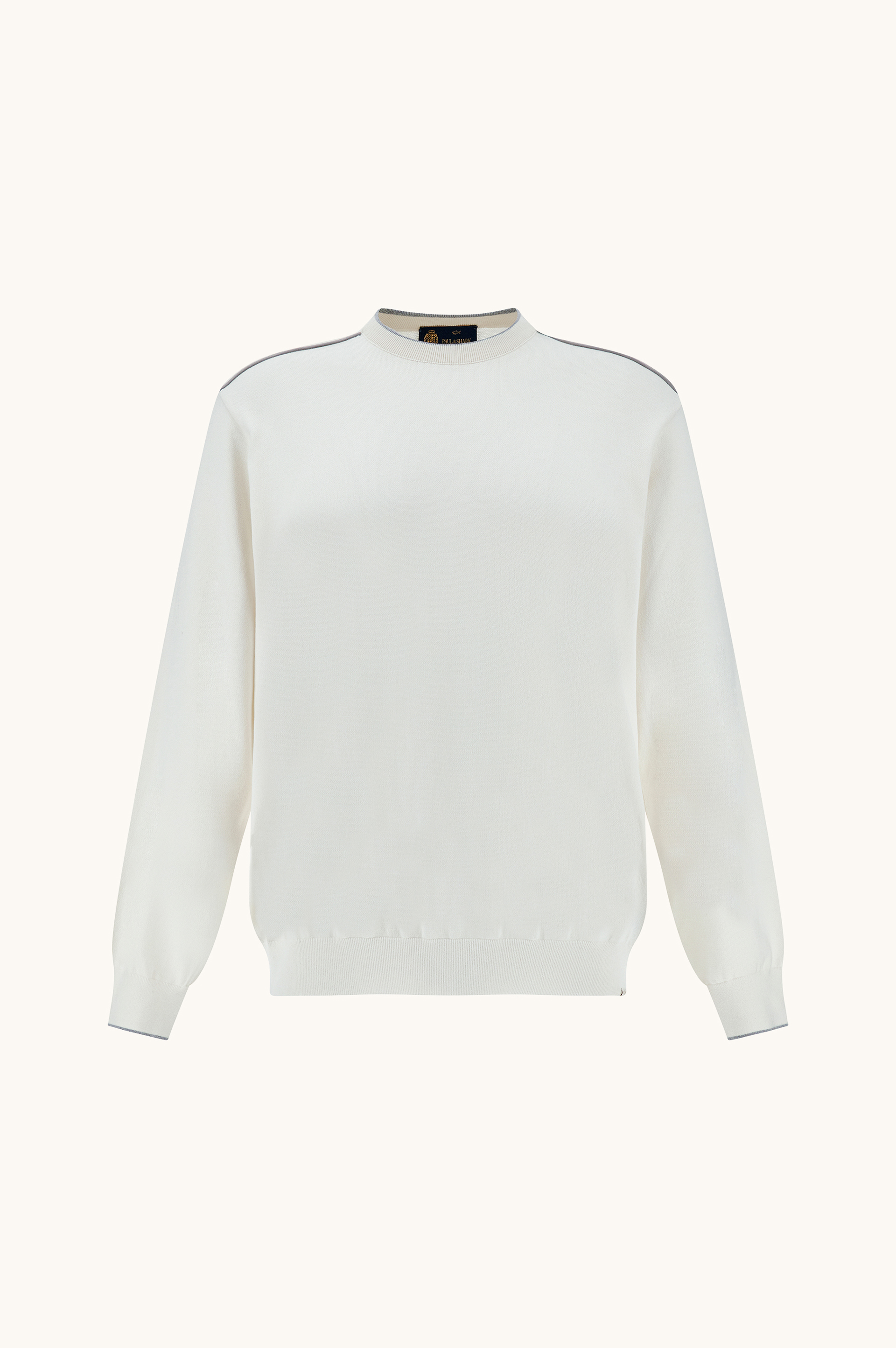 Maglia girocollo in seta e cotone con dettagli in suede Aqualeather image number 1