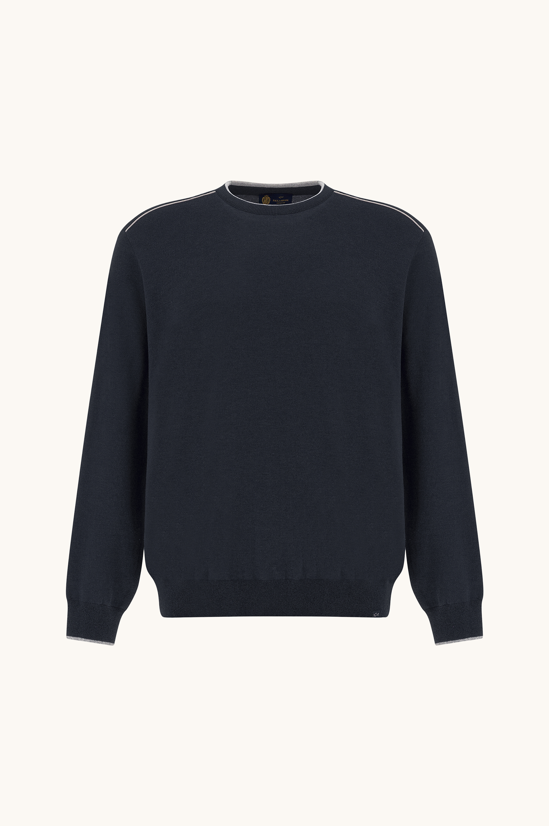 Maglia girocollo in seta e cotone con dettagli in suede Aqualeather image number 1