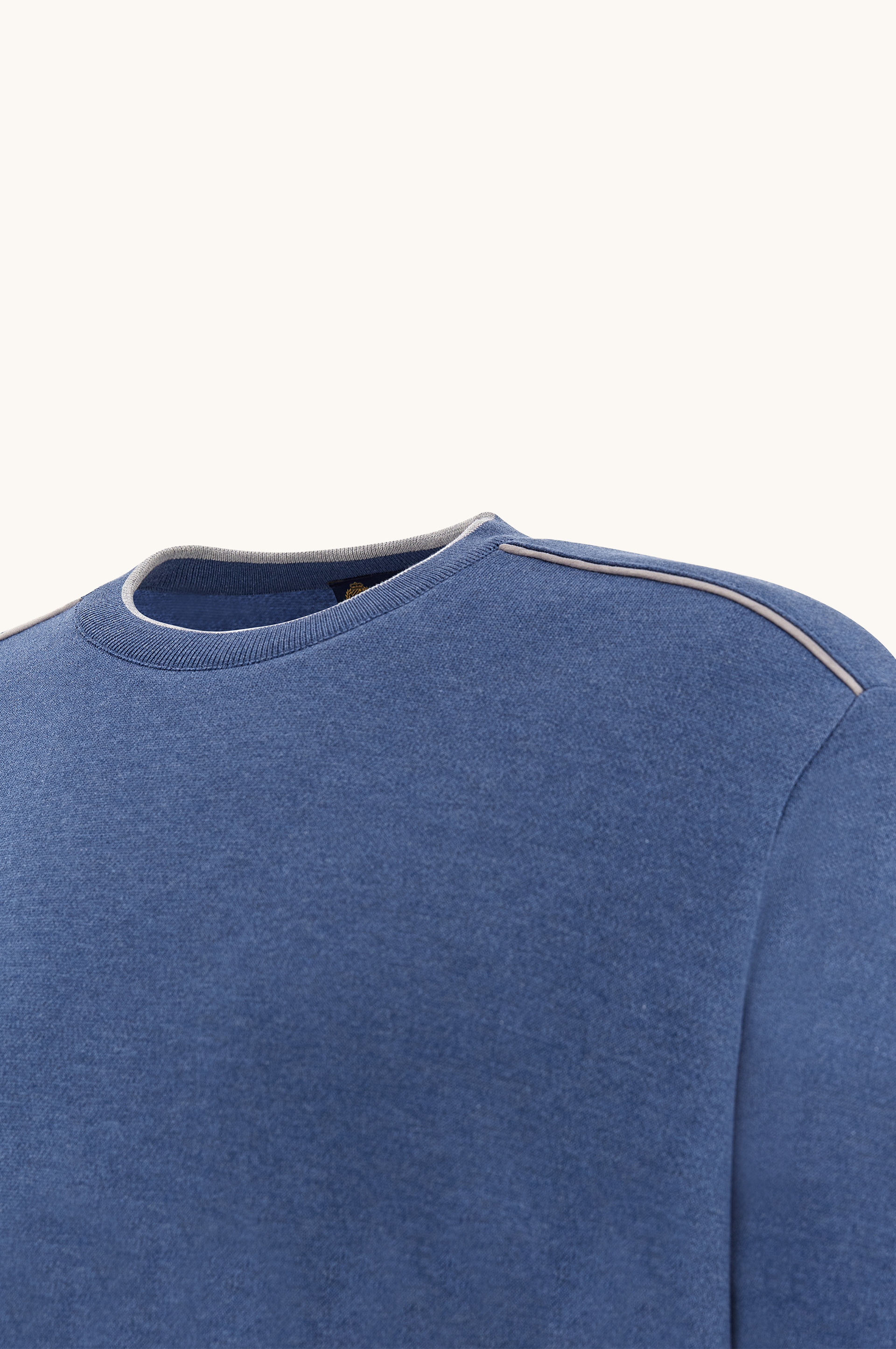 Crew‑neck sweater in silk and cotton with Aqualeather suede details image number 7