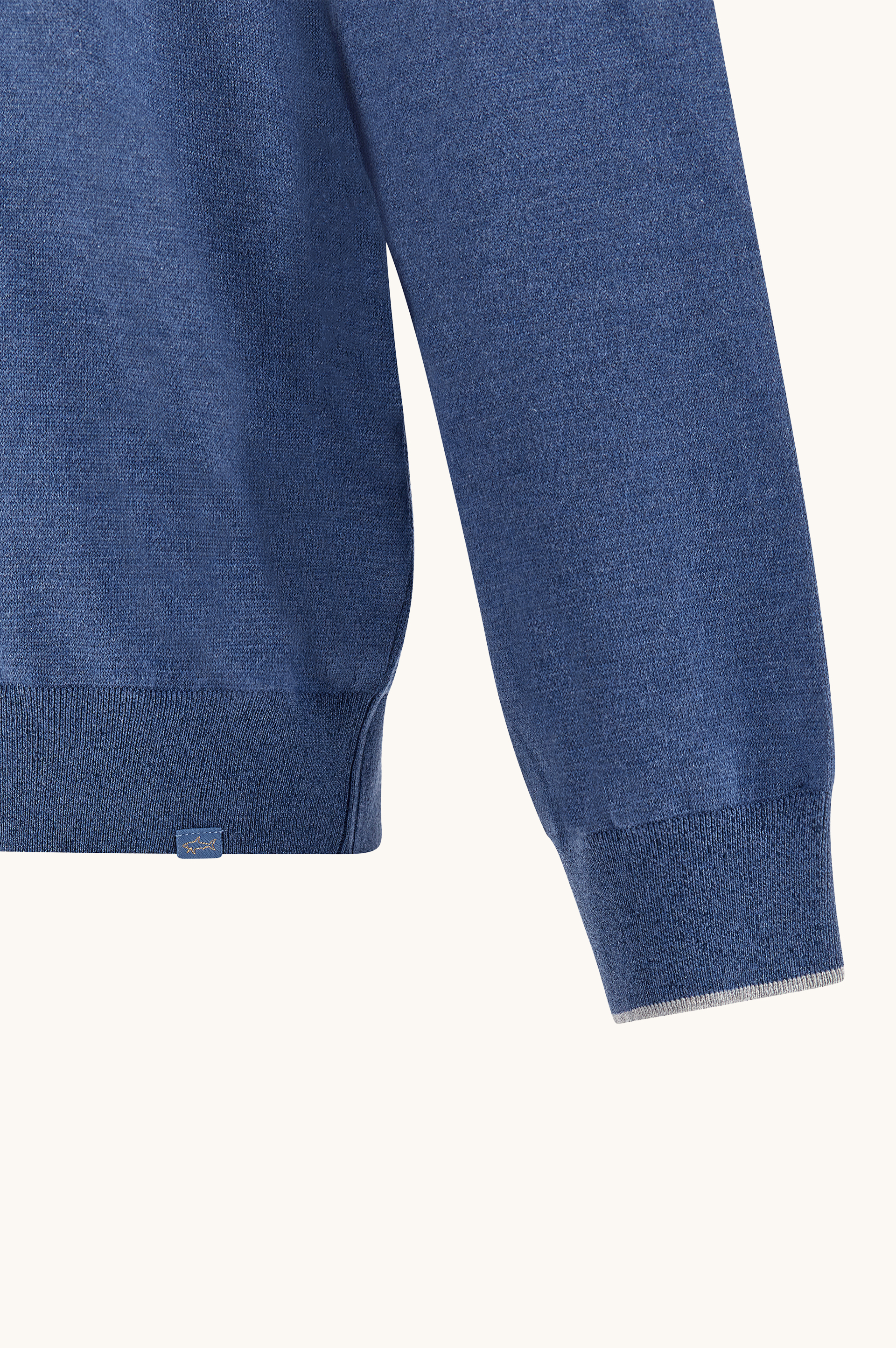 Crew‑neck sweater in silk and cotton with Aqualeather suede details image number 9