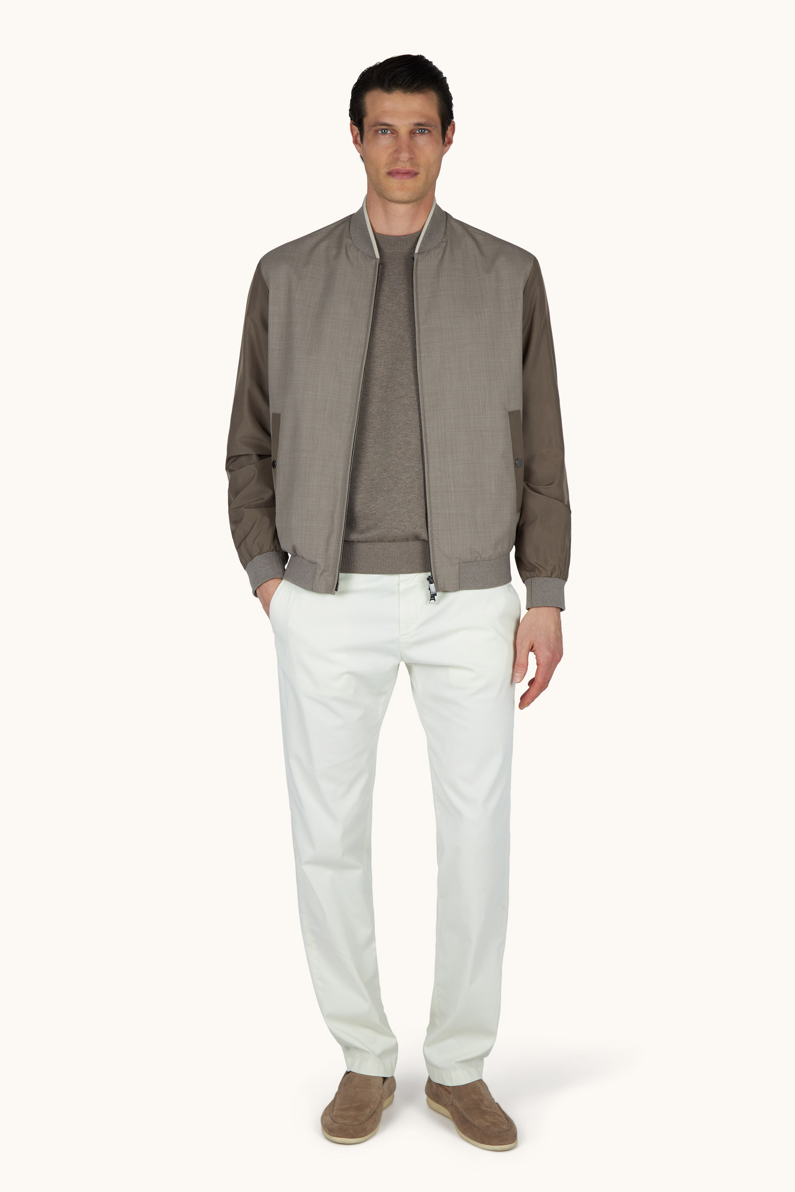 Rundhals-Pullover aus Seide und Baumwolle mit Details aus Wolle und Seide image number 2