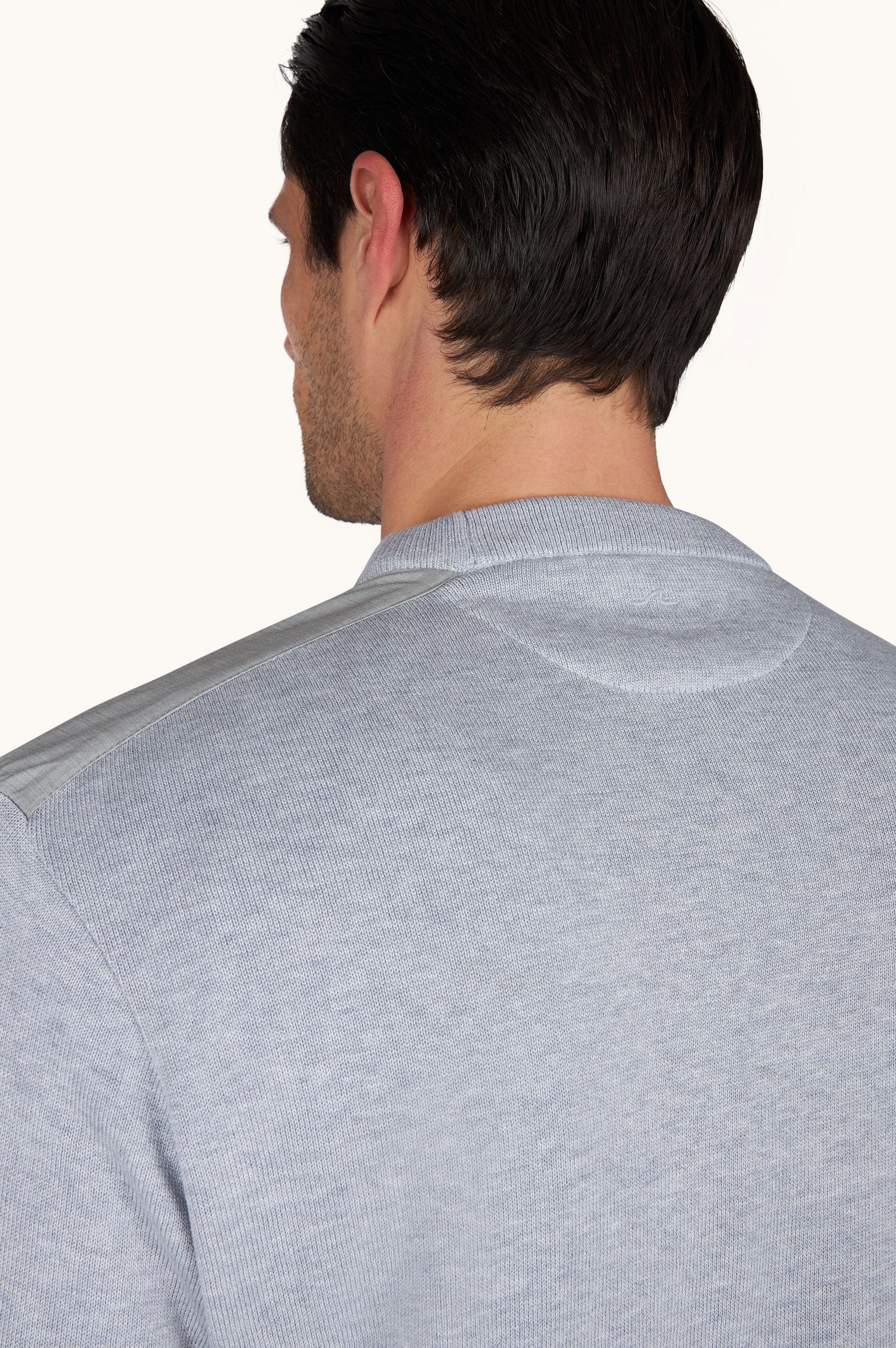 Jersey de cuello redondo de seda y algod&oacute;n con detalles de lana y seda image number 4