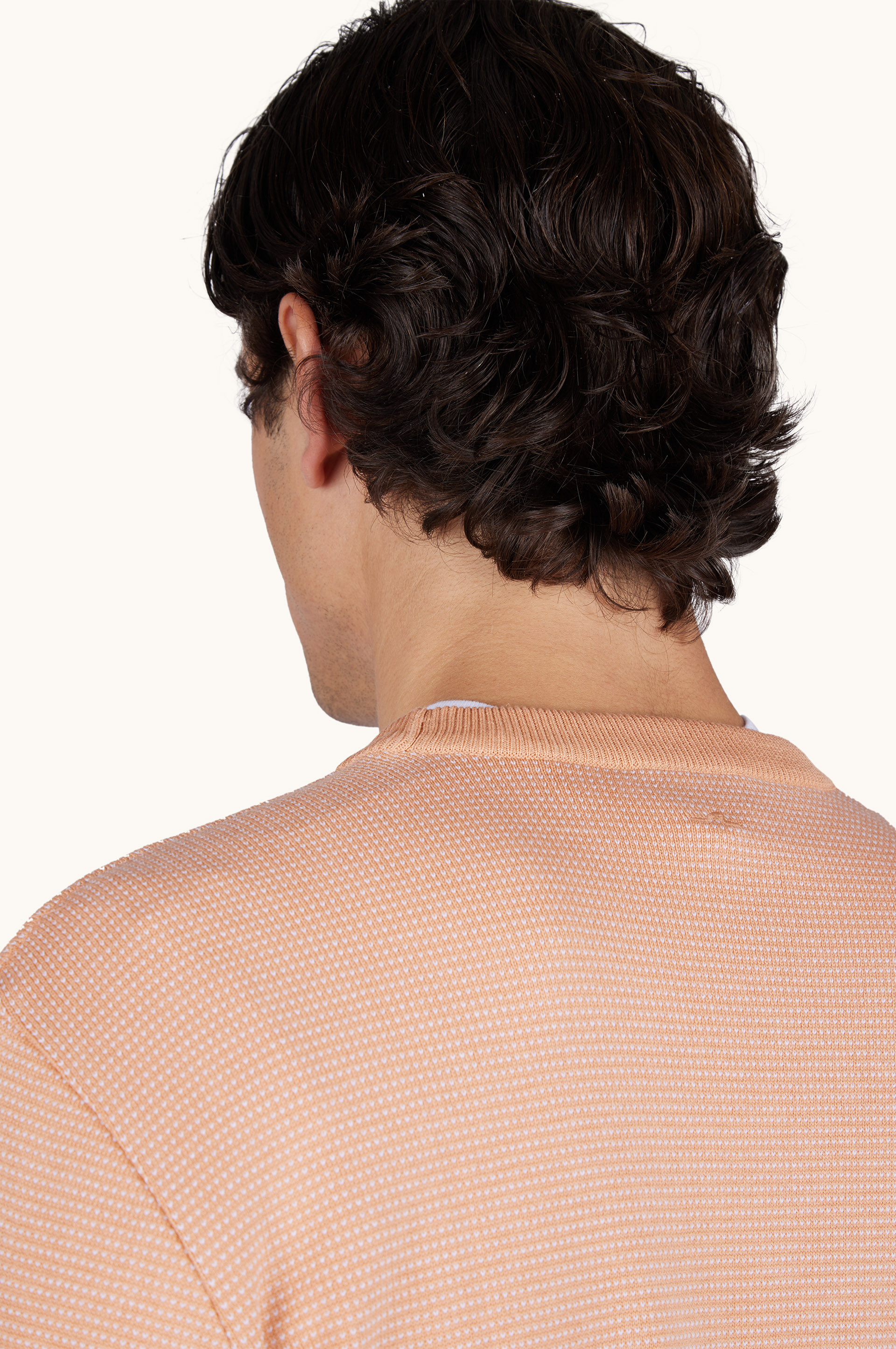 Crew‑neck sweater in silk and cotton with Aqualeather suede details image number 5