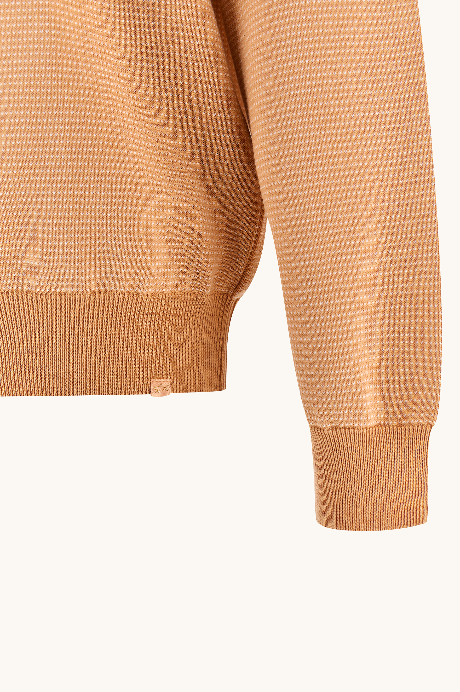 Pull &agrave; col rond en soie et coton avec d&eacute;tails en daim Aqualeather image number 9