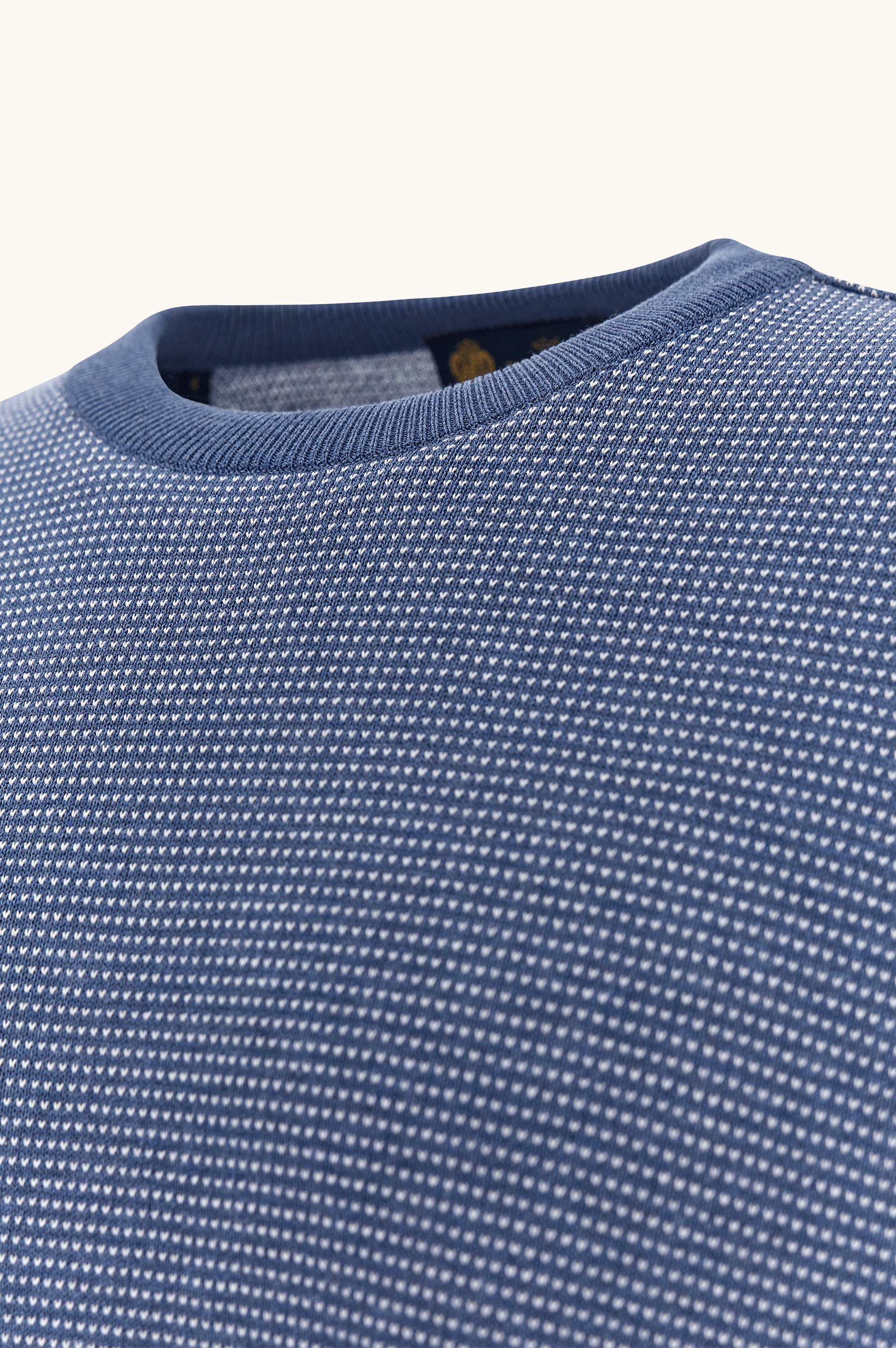 Crew‑neck sweater in silk and cotton with Aqualeather suede details image number 7