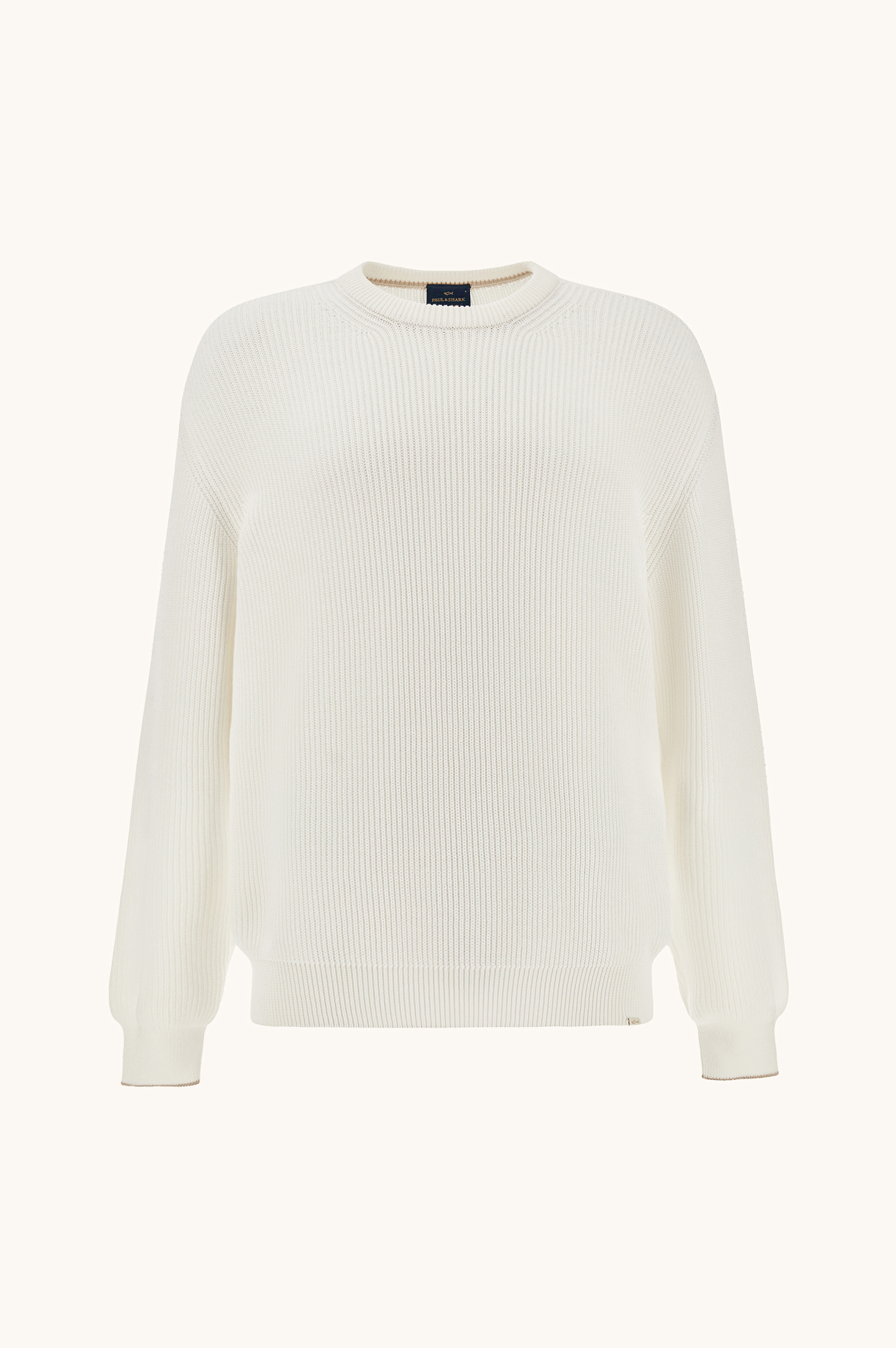 Crew‑neck sweater in Piuma cotton image number 1