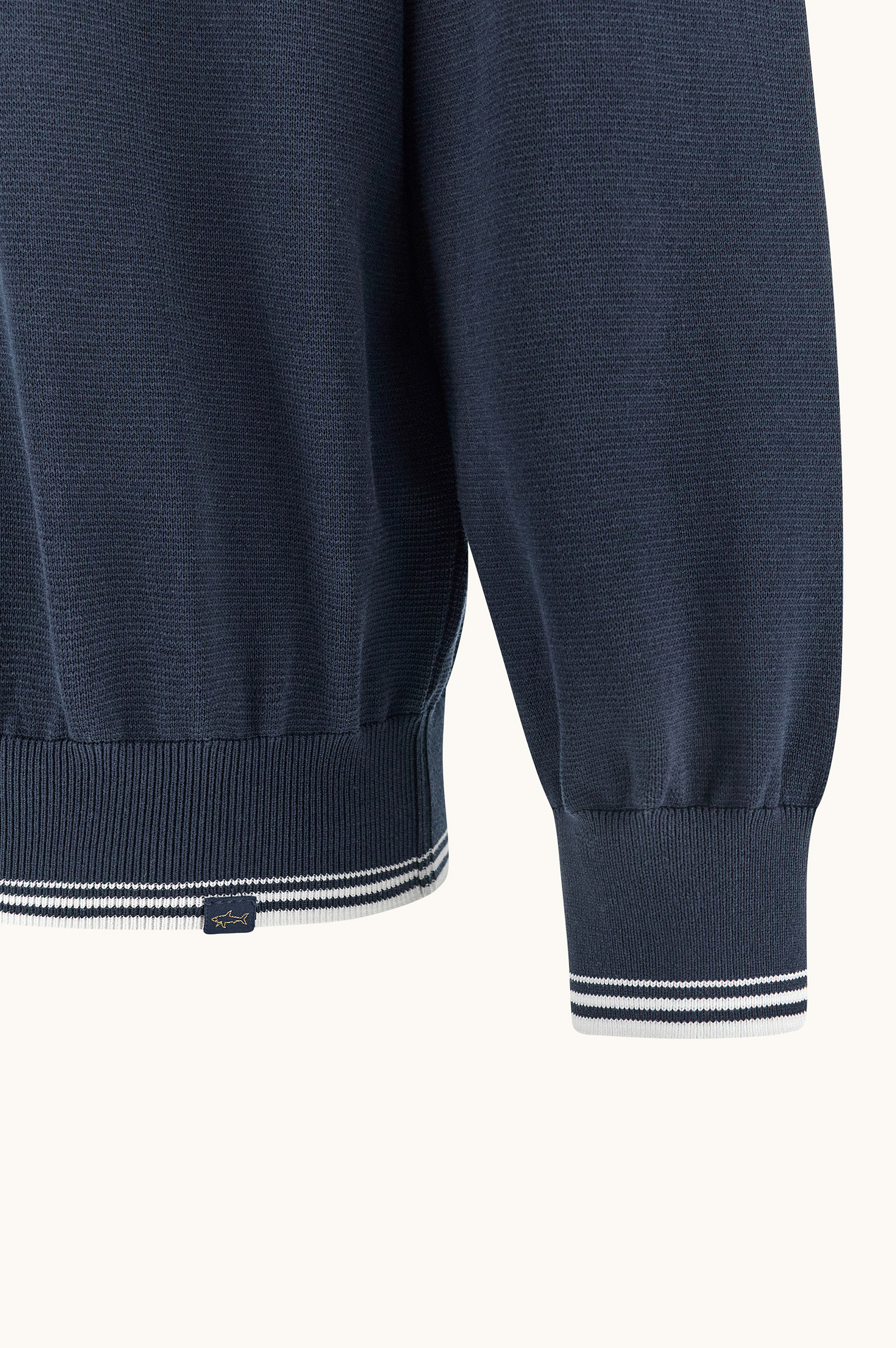 Jersey de cuello redondo de algod&oacute;n Piuma con detalles de tejido t&eacute;cnico image number 7