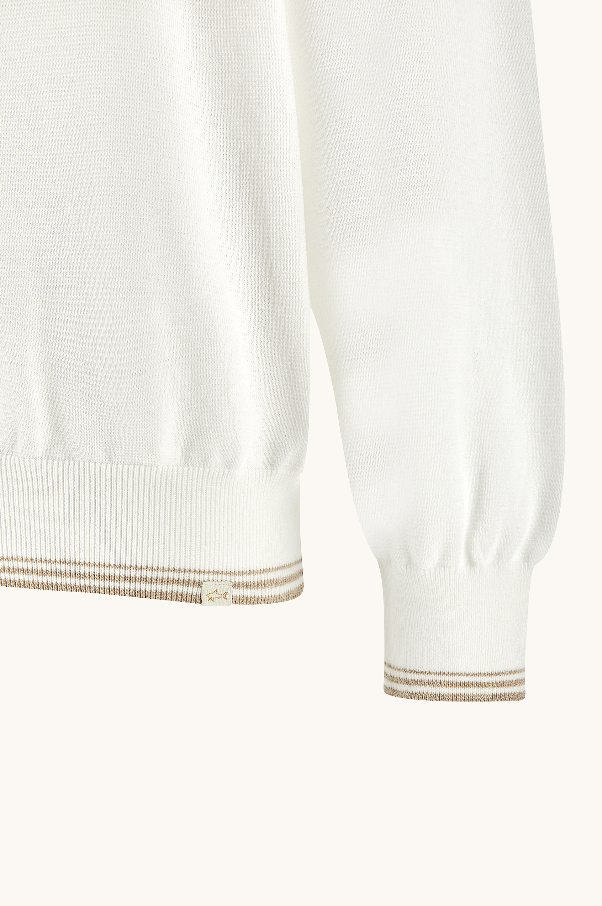 Crew‑neck sweater in Piuma cotton with technical fabric details image number 8