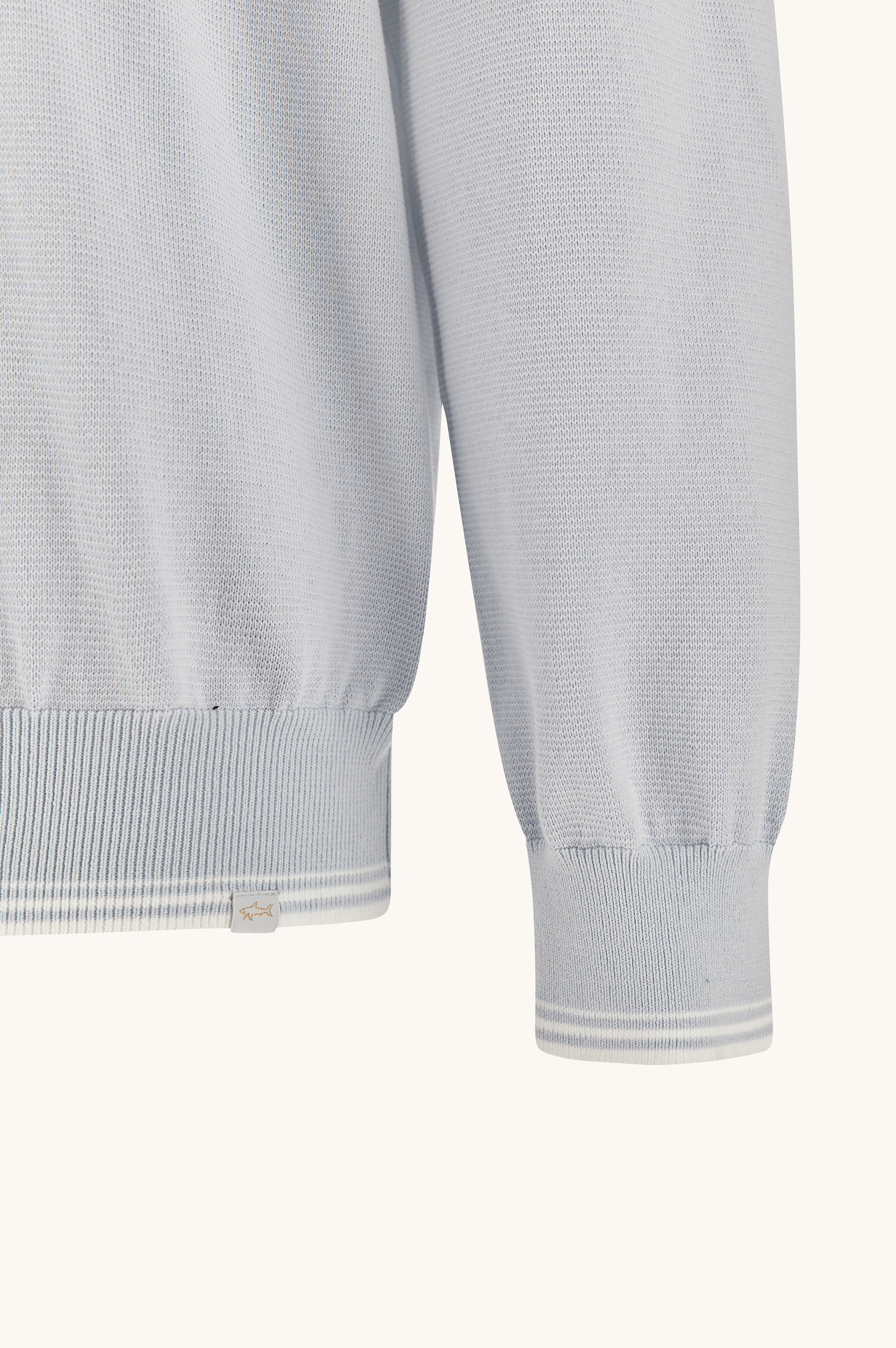 Pull &agrave; col rond en coton Piuma avec d&eacute;tails en tissu technique image number 4