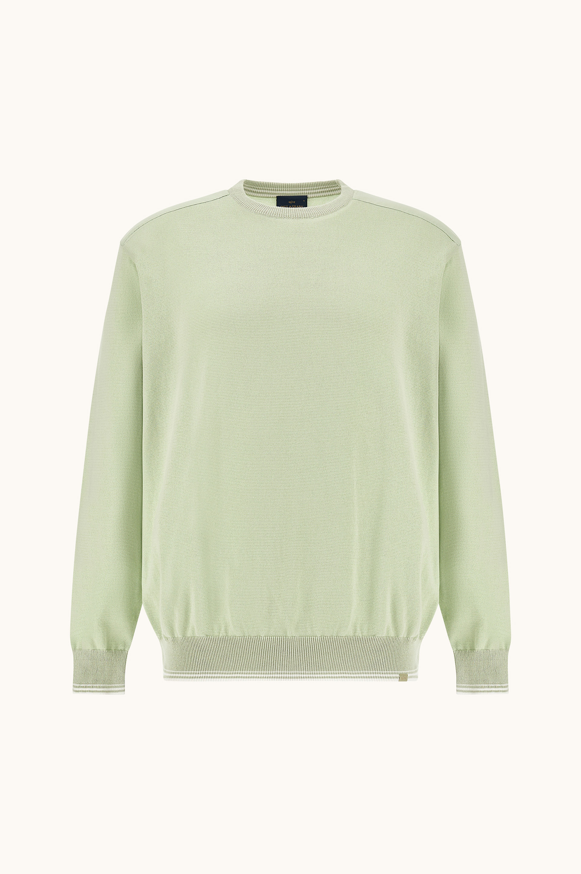 Pull &agrave; col rond en coton Piuma avec d&eacute;tails en tissu technique image number 1