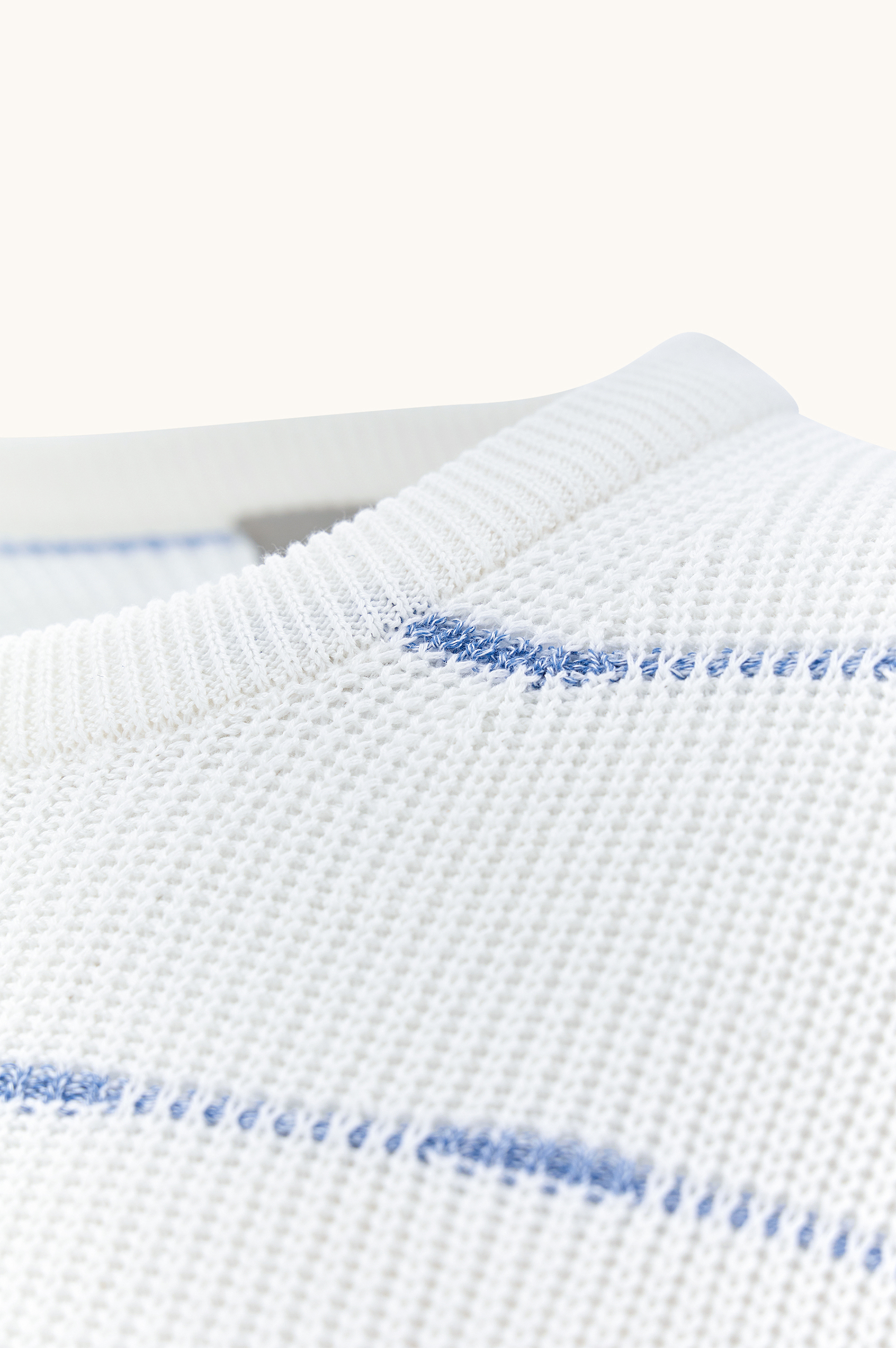 Crew‑neck sweater in linen and cotton Urukai with striped pattern image number 7