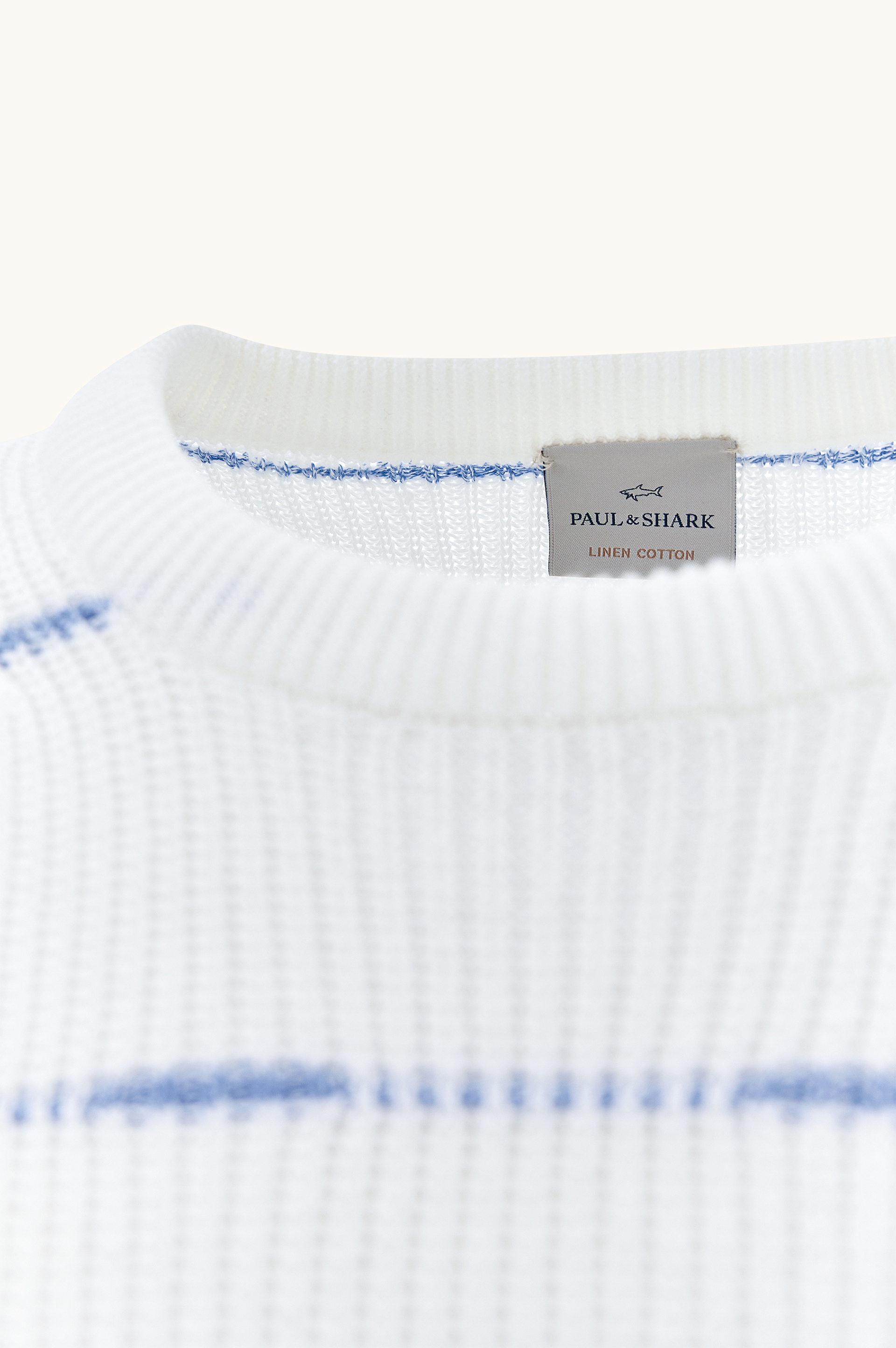 Crew‑neck sweater in linen and cotton Urukai with striped pattern image number 9