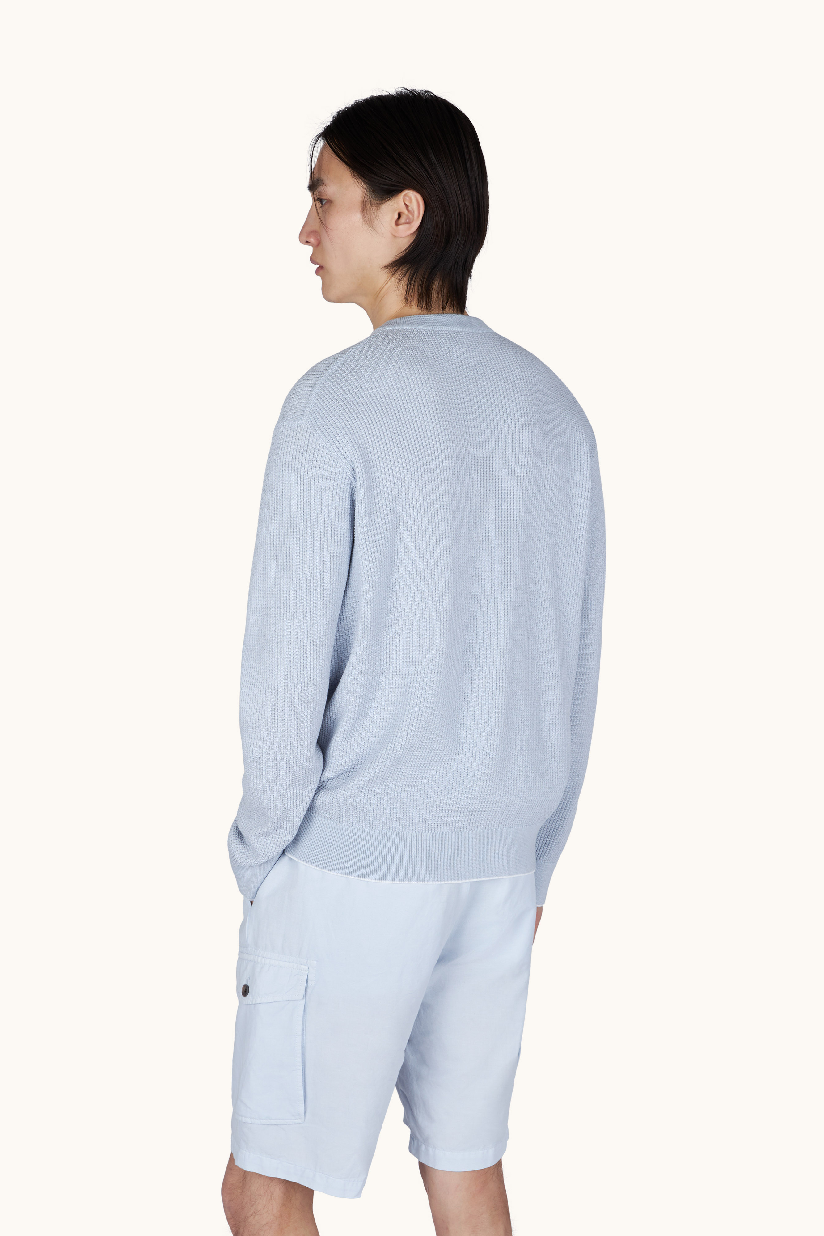 Piuma 棉与超细纤维圆领针织衫 image number 3