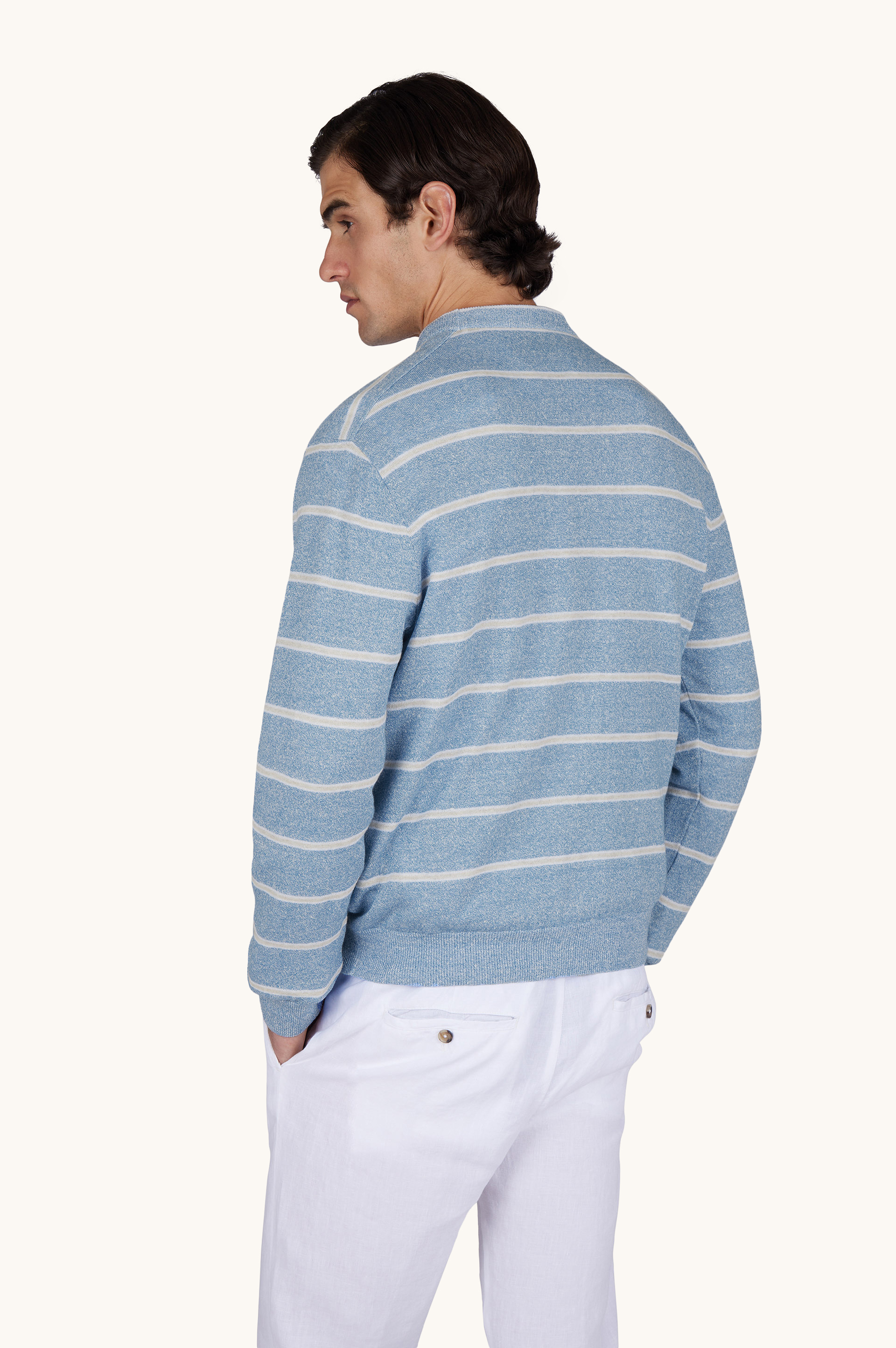 Crew‑neck sweater in linen and cotton Urukai image number 3