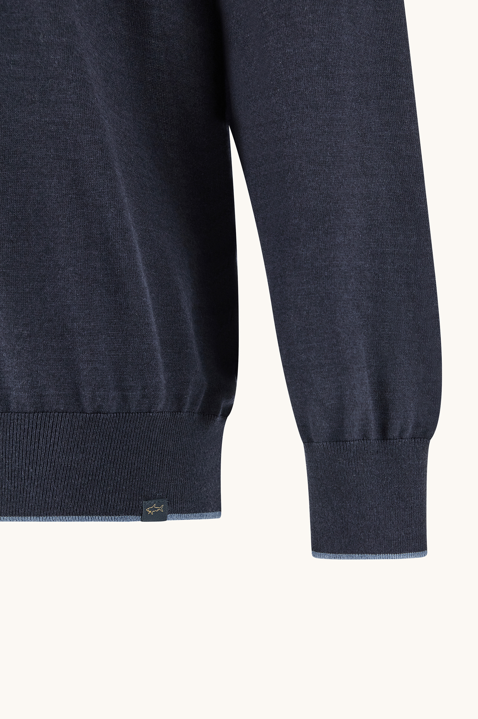 羊毛丝绸圆领针织衫配双层双色领口 image number 6