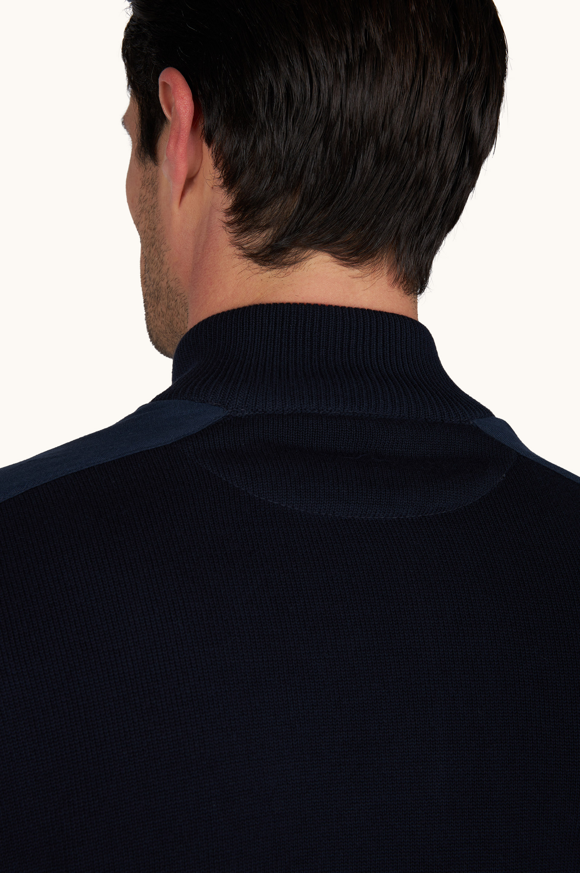 Halbzipp-Pullover aus Fresco-Baumwolle mit Leinen-Details image number 4