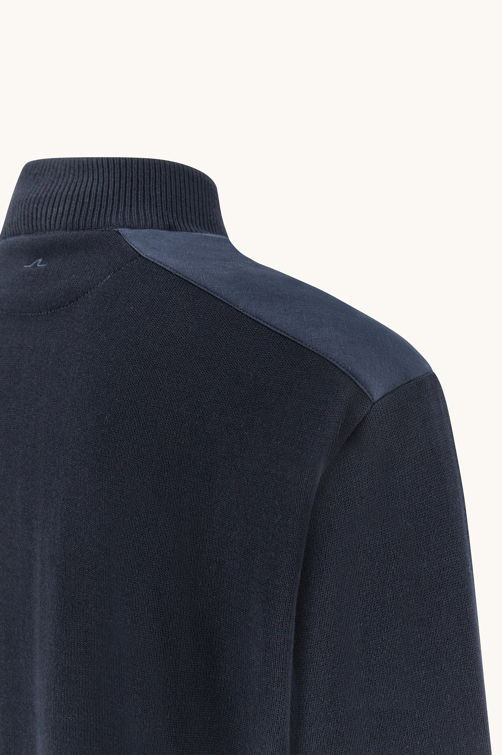 Джемпер на полузмейке из хлопка Fresco с льняными деталями image number 8