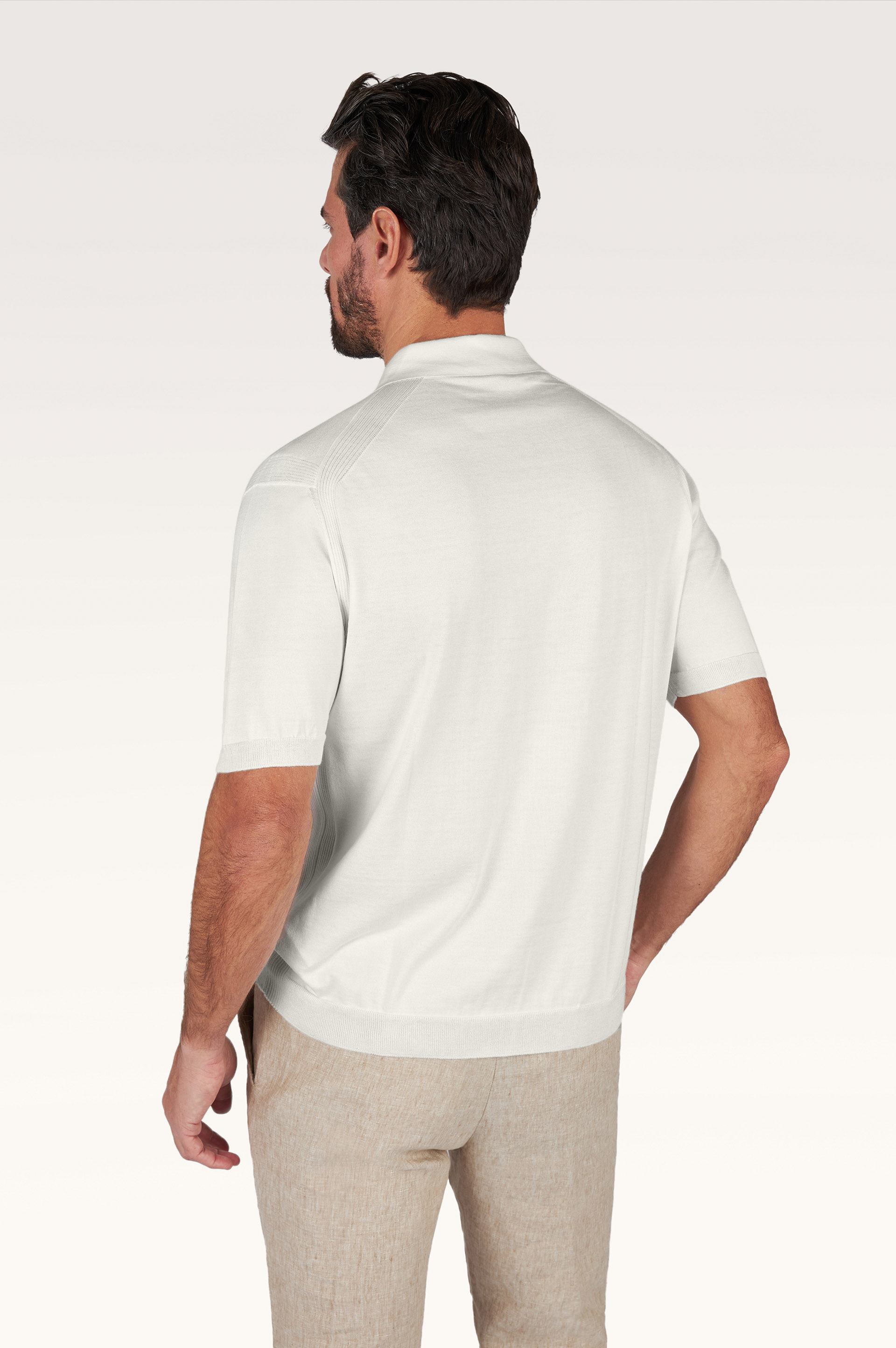 Polo shirt in silk and cotton image number 3