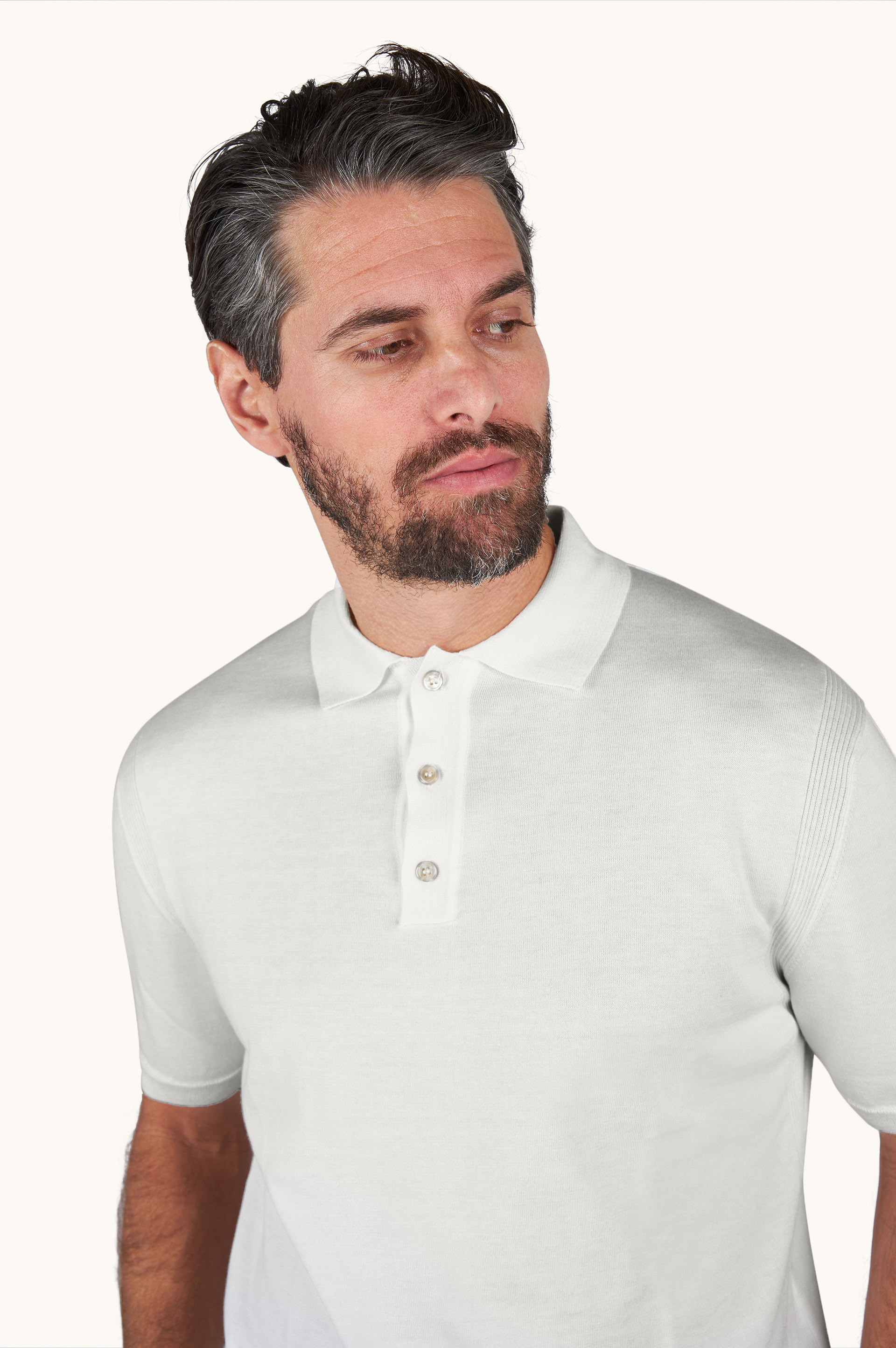 Polo shirt in silk and cotton image number 4