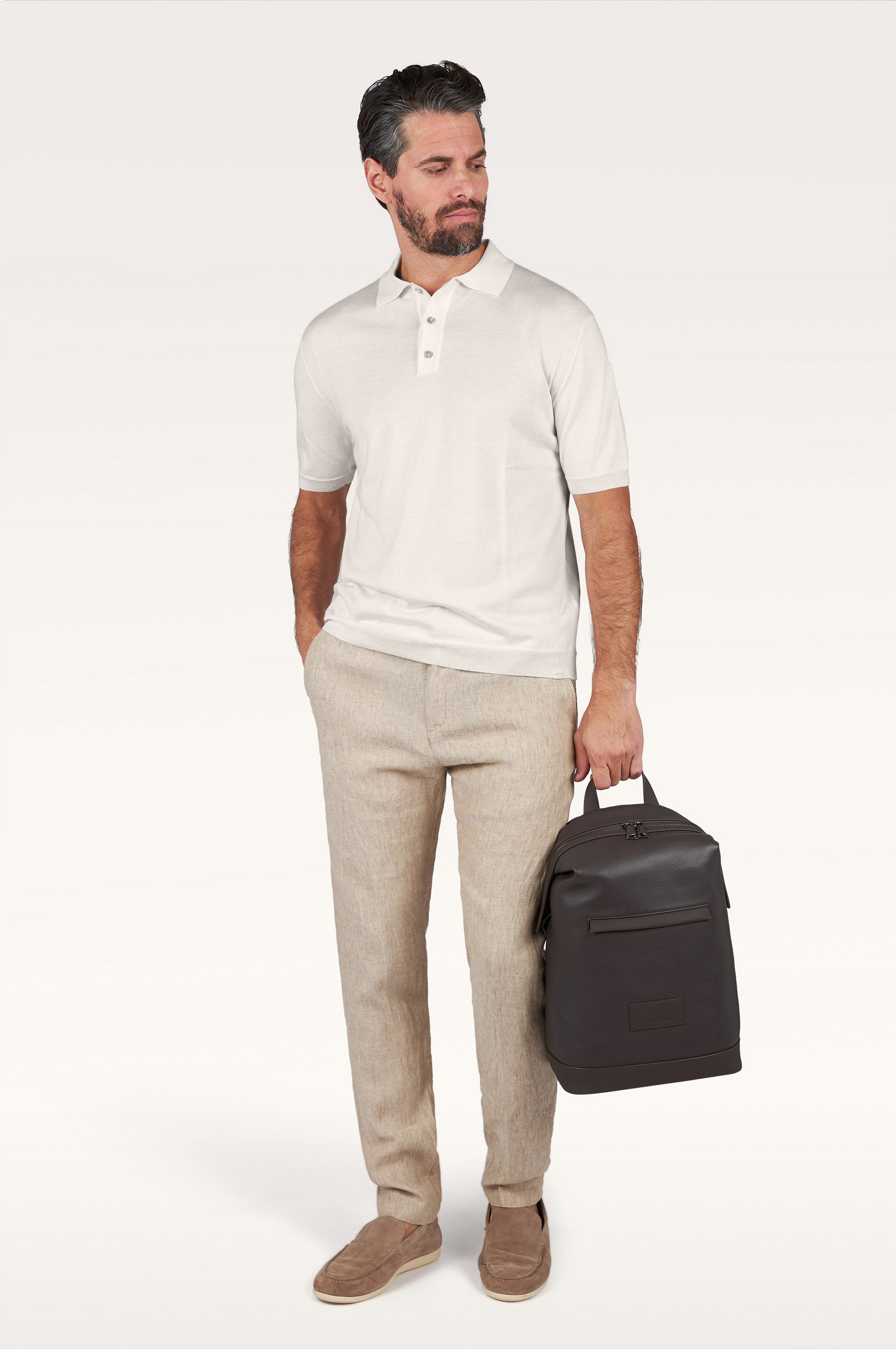 Polo shirt in silk and cotton image number 2