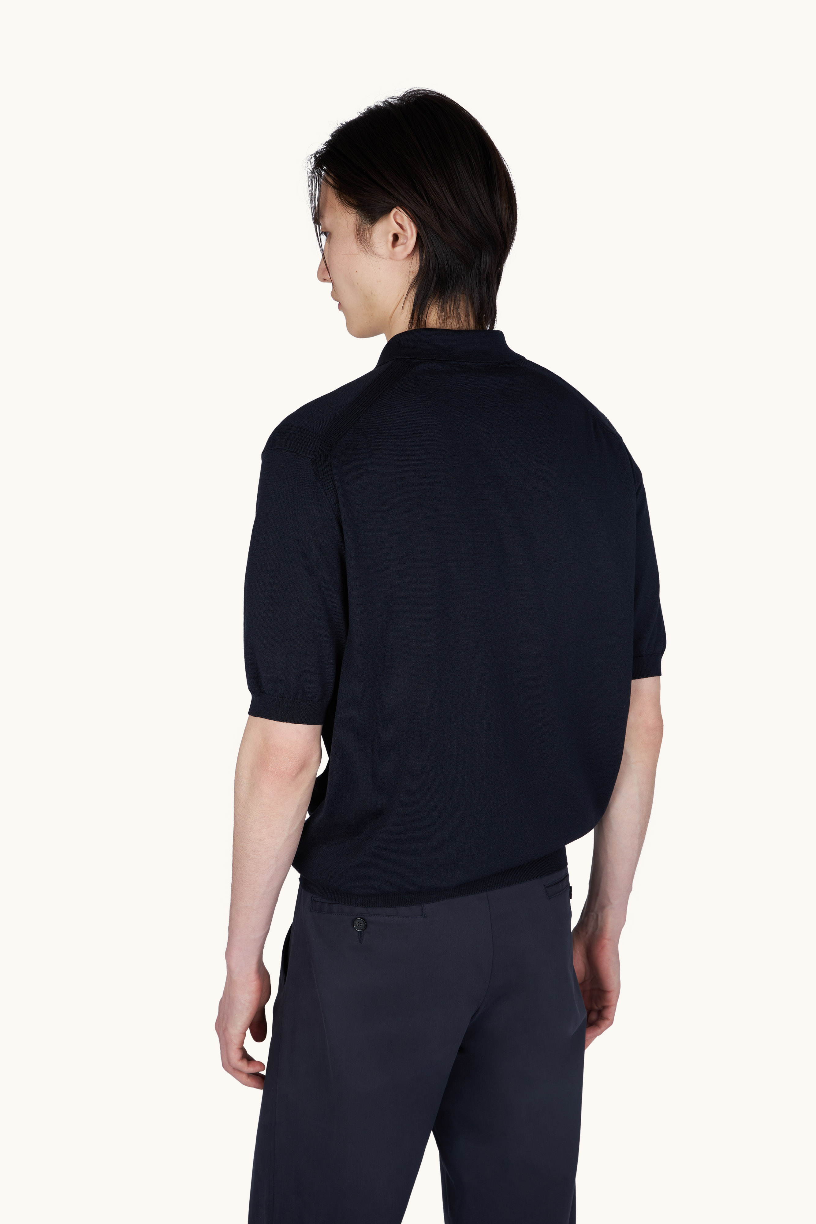Polo shirt in silk and cotton image number 3