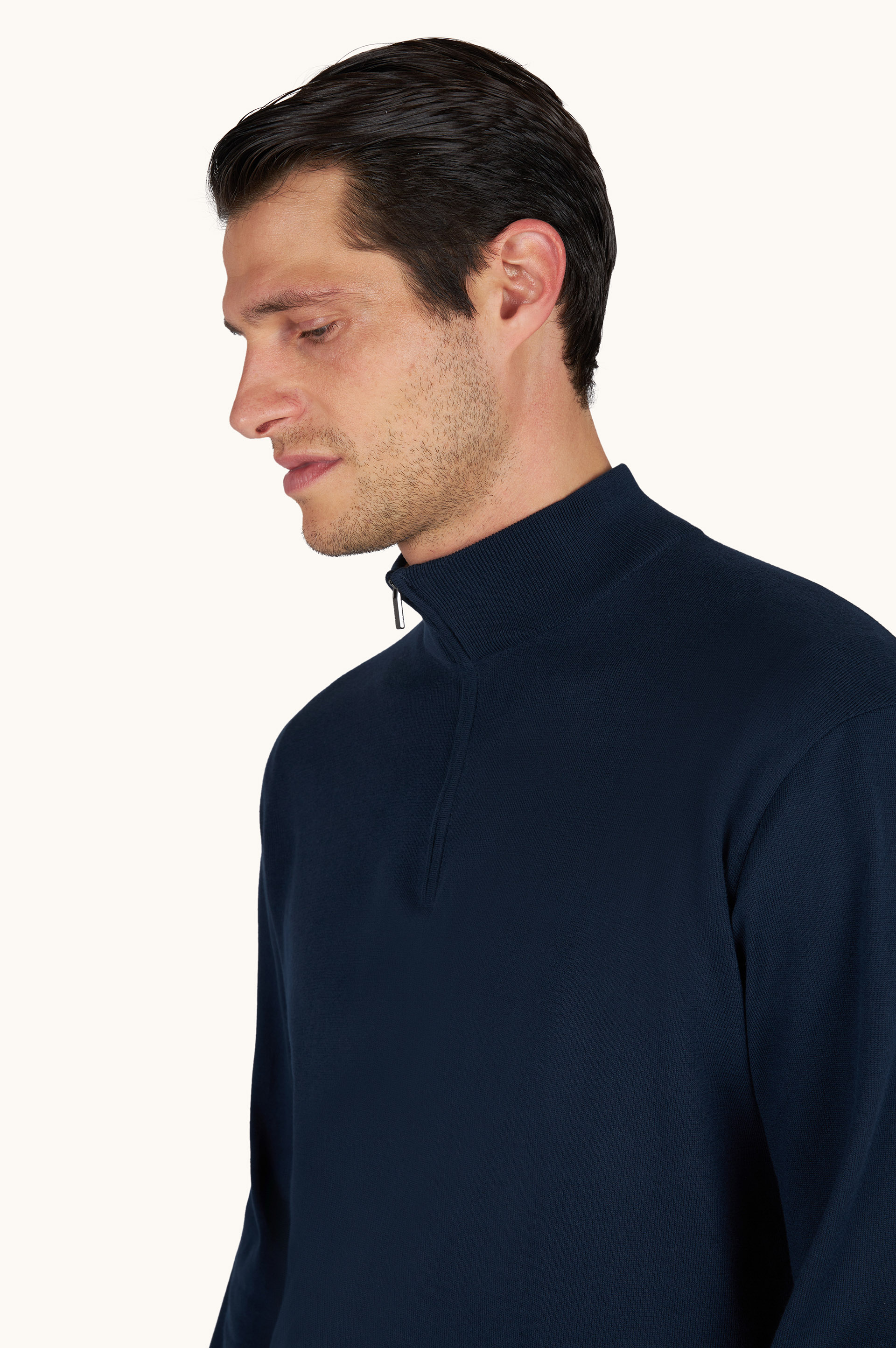 Pull demi‑zip en coton Piuma image number 4