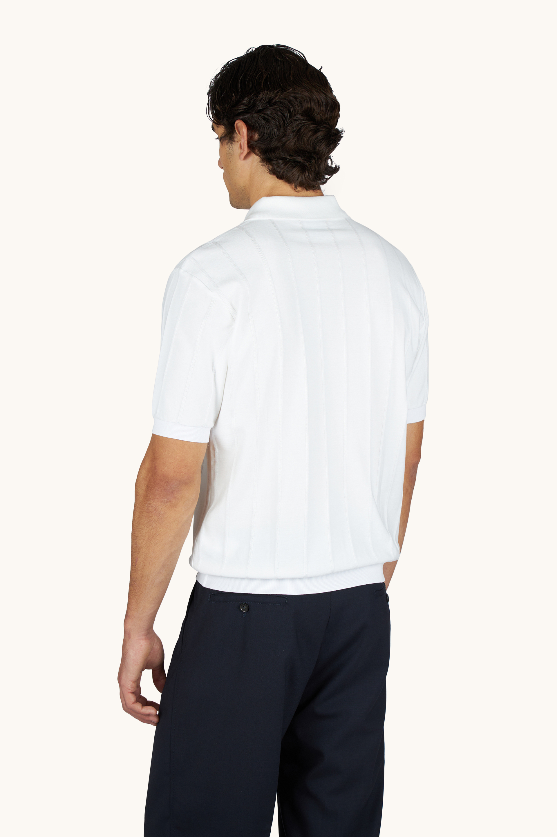 Piuma棉质POLO衫，配亚麻细节 image number 3