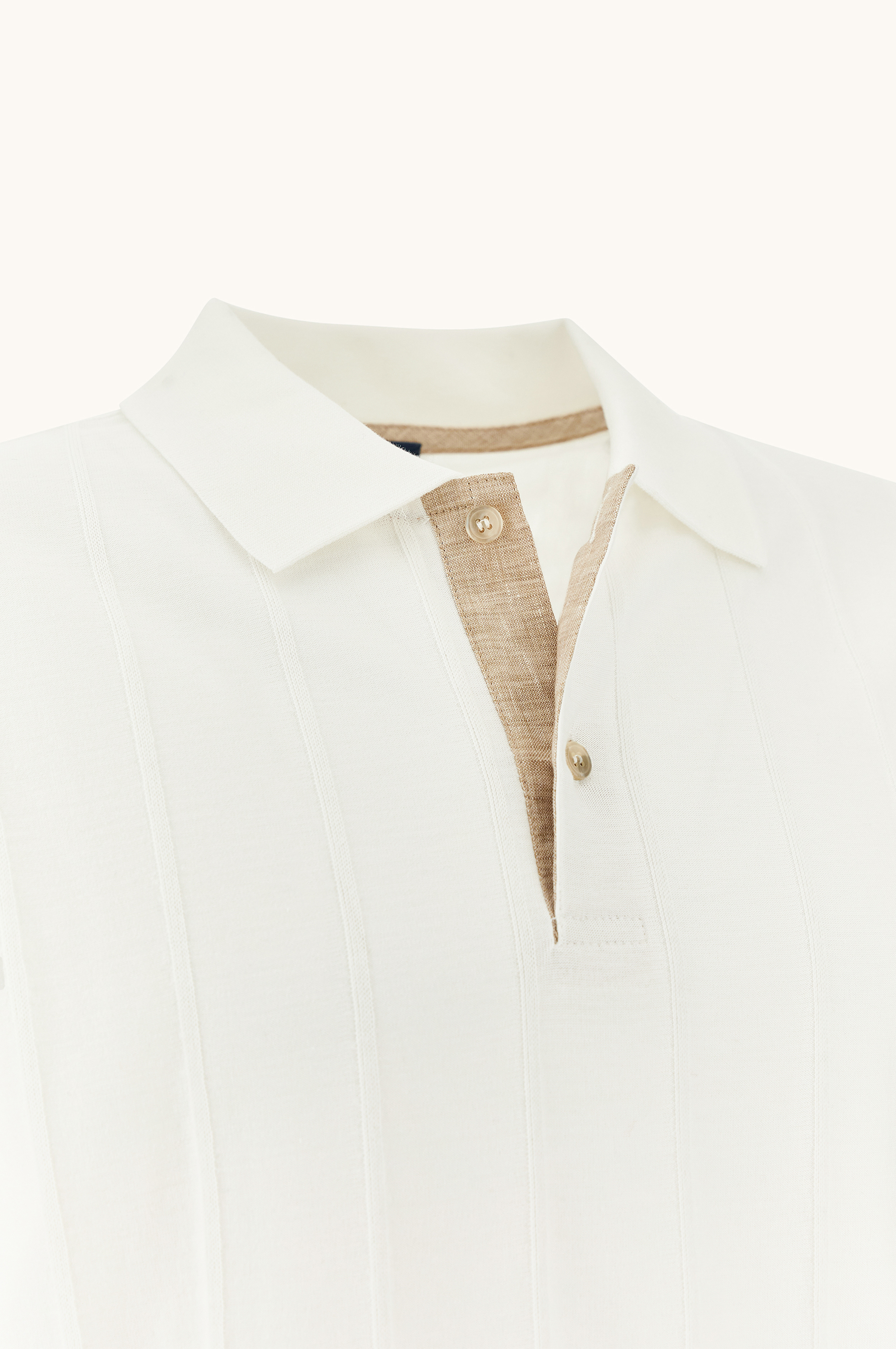 Piuma棉质POLO衫，配亚麻细节 image number 6