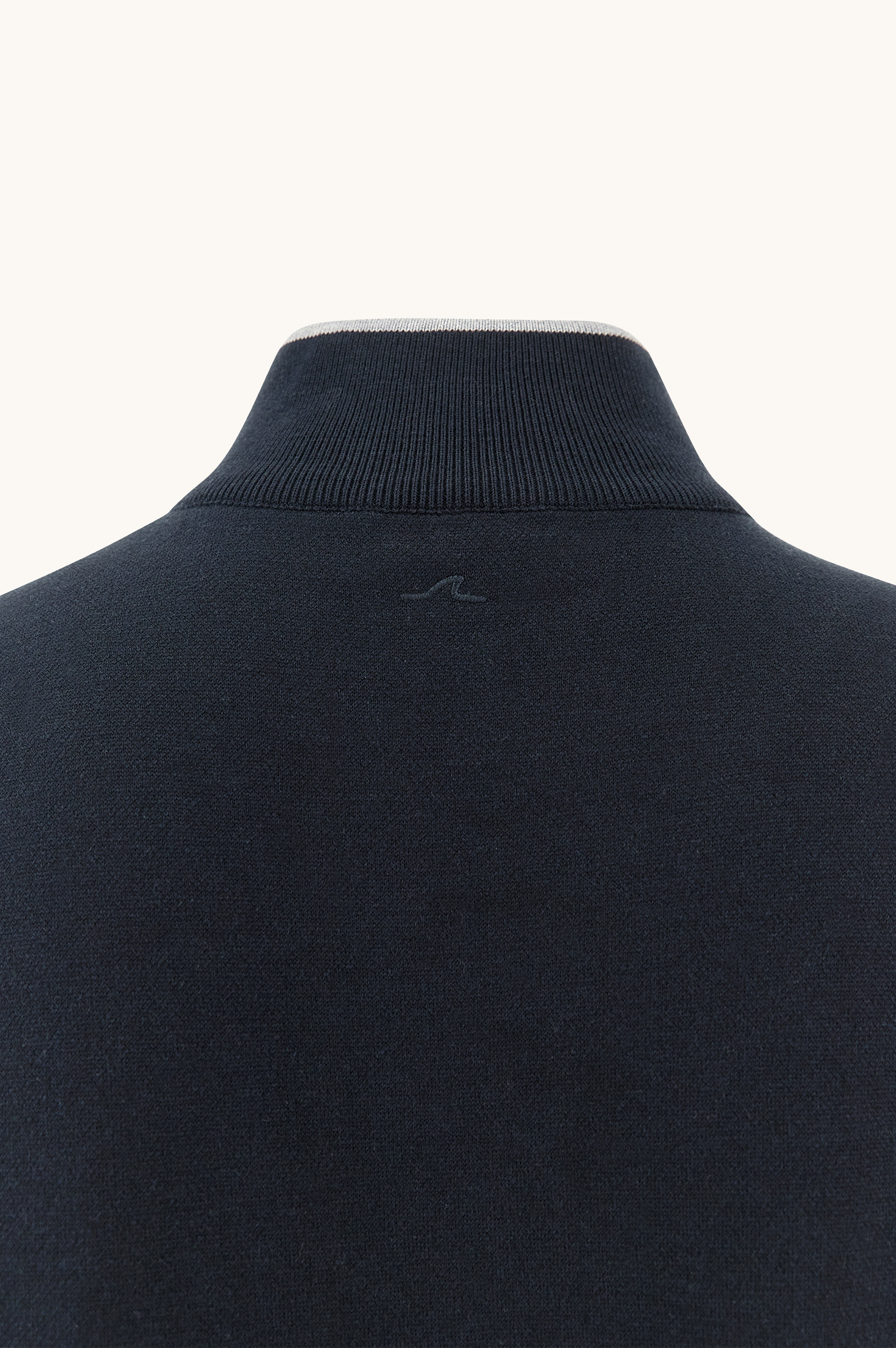 Half‑zip sweater in cotton and silk with Aqualeather suede details image number 3