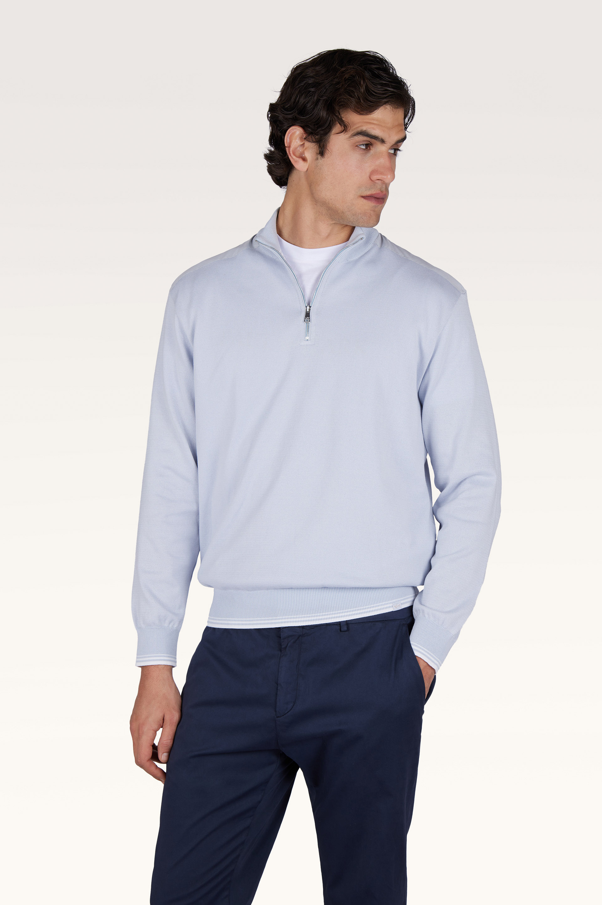 Pull demi‑zip en coton Piuma avec d&eacute;tails Typhoon&reg; image number 0