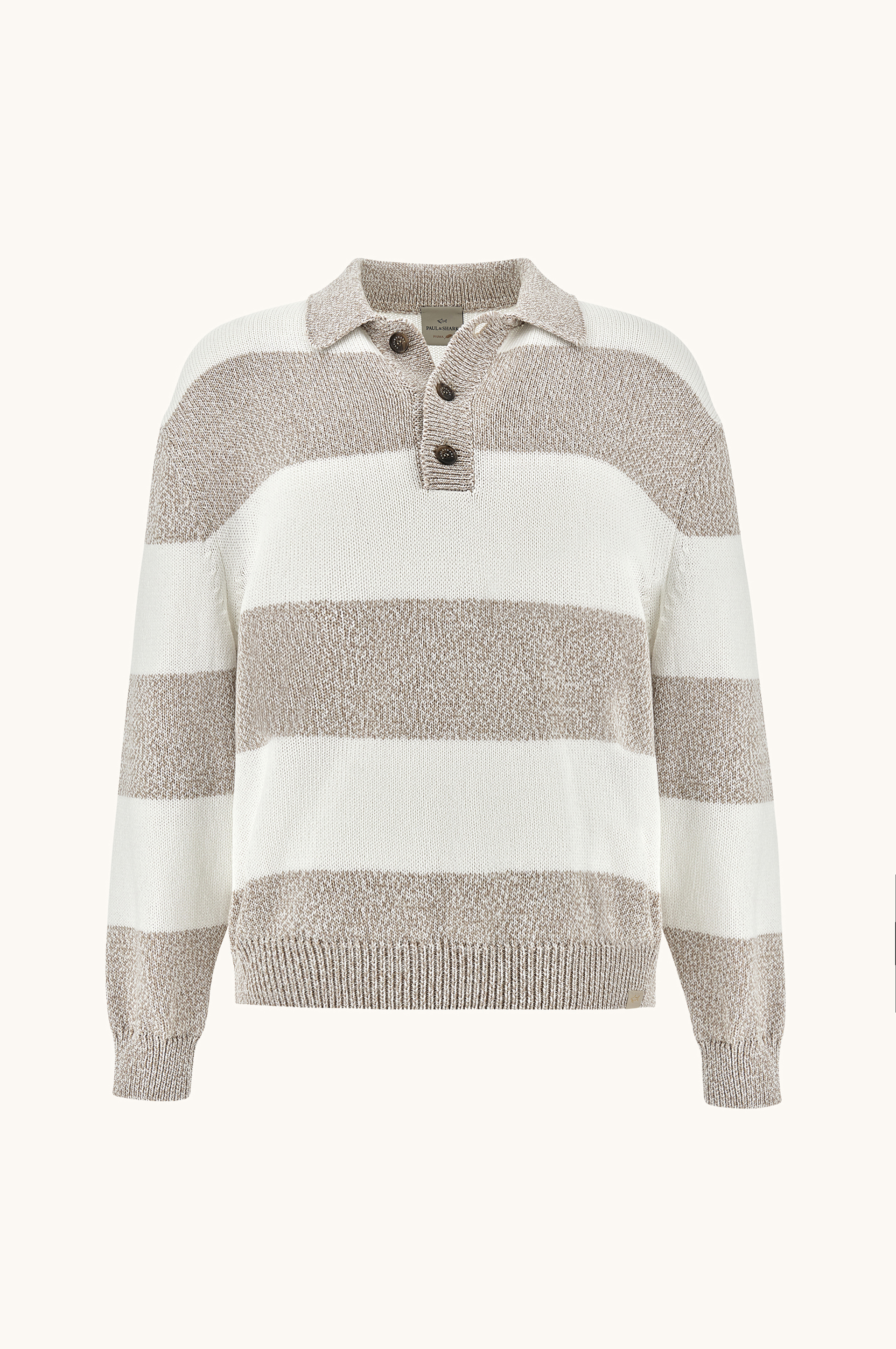 Polo en maille en coton Piuma avec motif &agrave; rayures image number 1