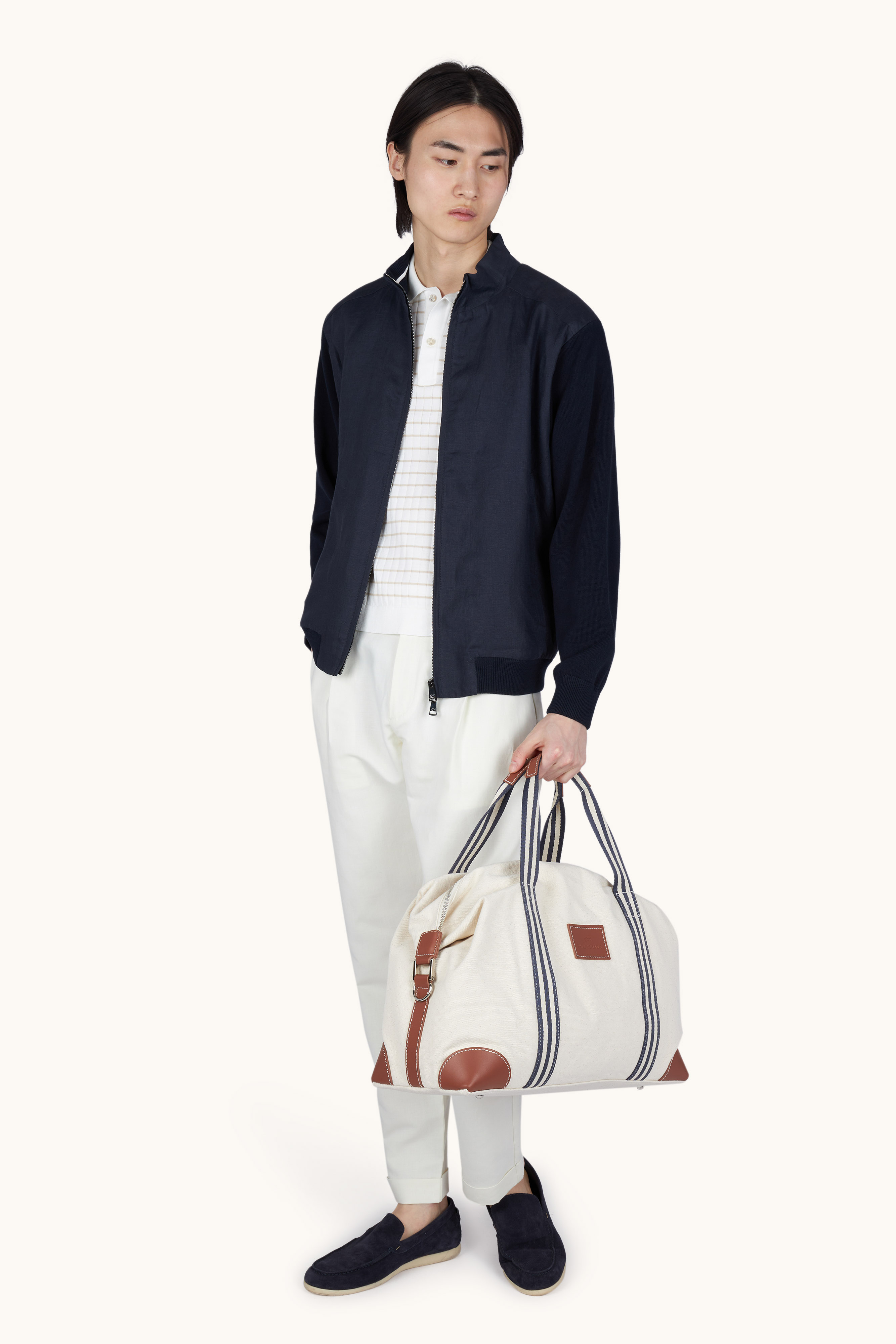 Piuma棉质POLO衫，带条纹图案 image number 8