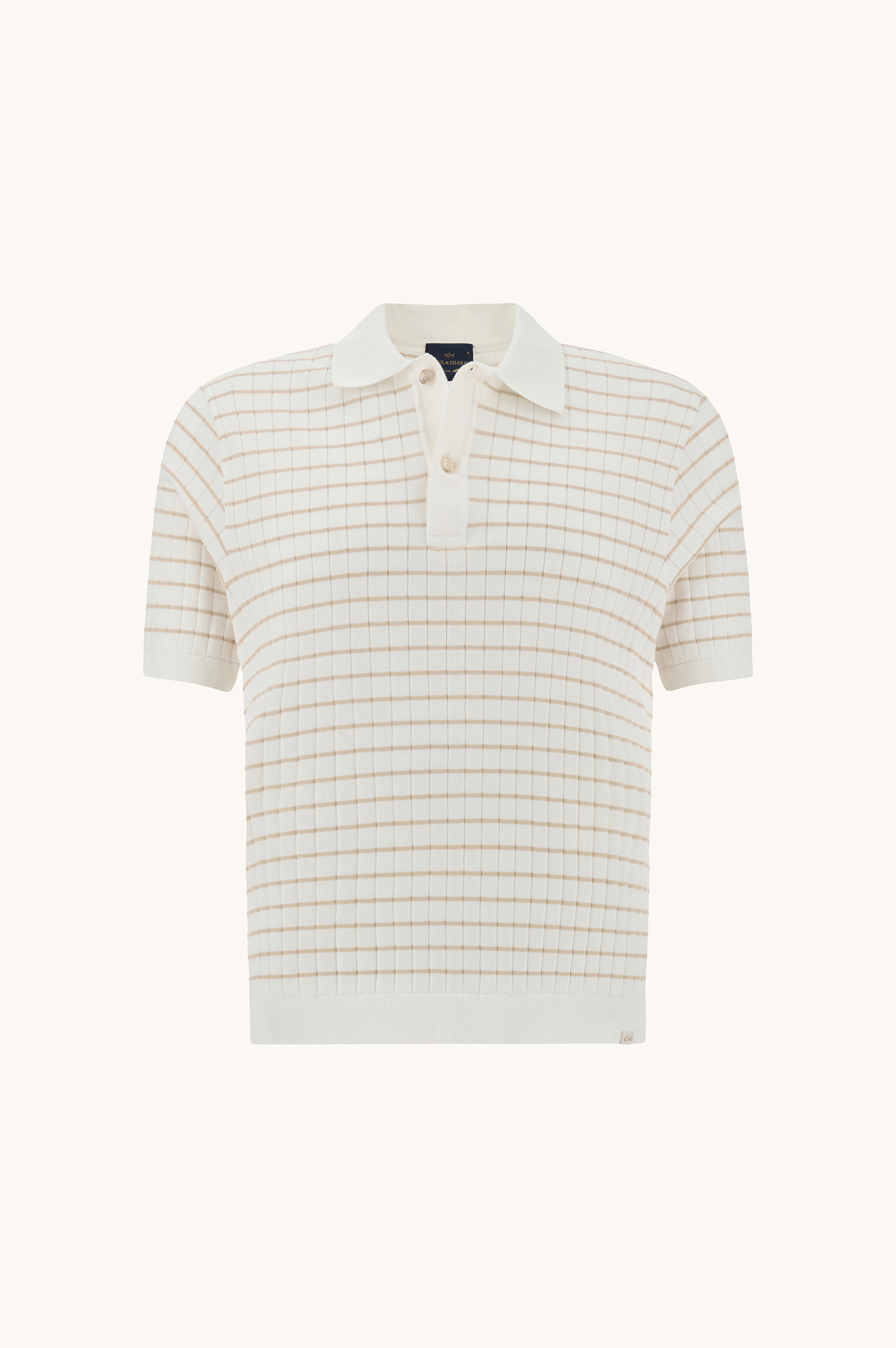 Piuma棉质POLO衫，带条纹图案 image number 1