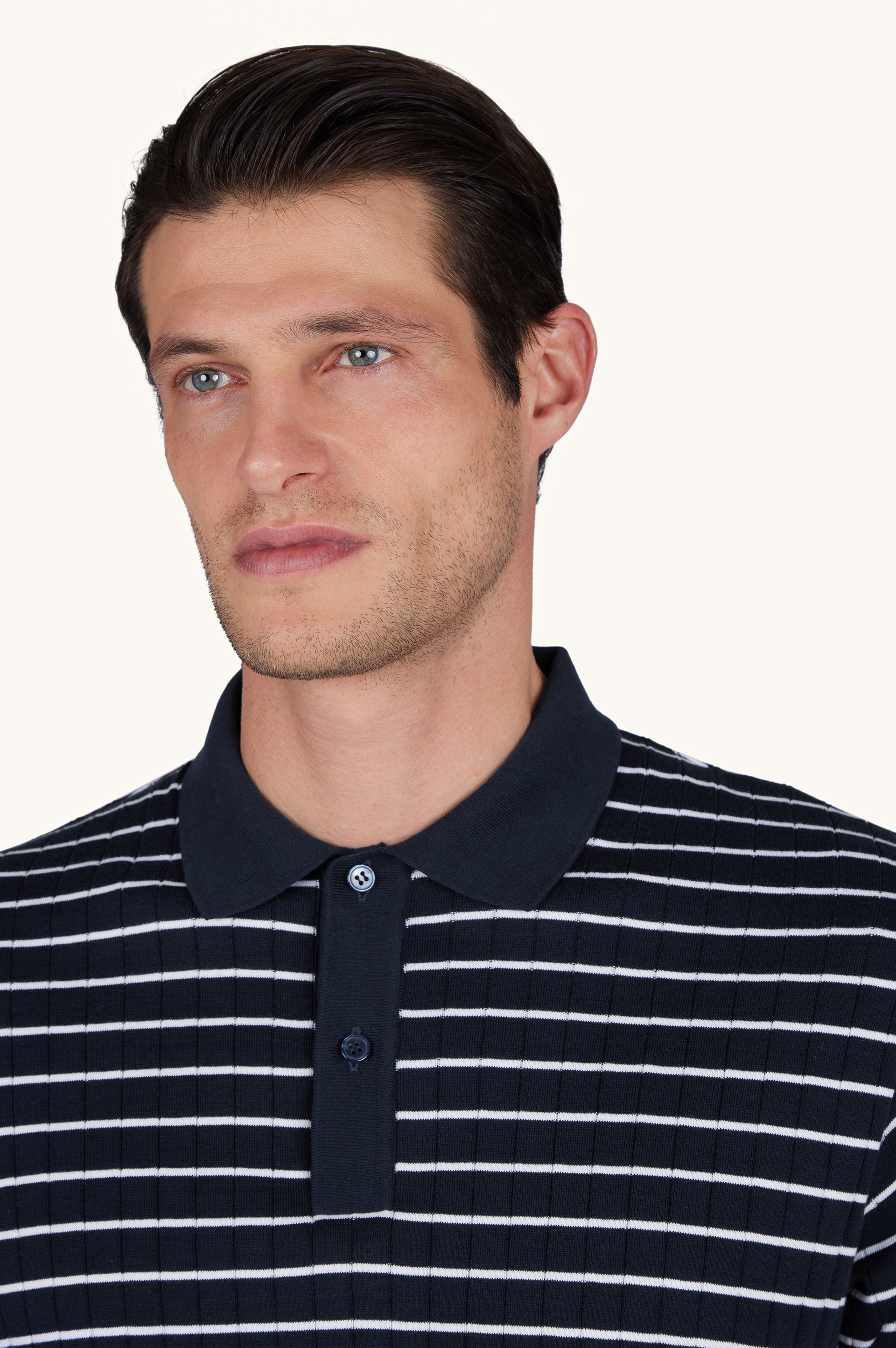 Polo in Piuma cotton with striped pattern image number 4