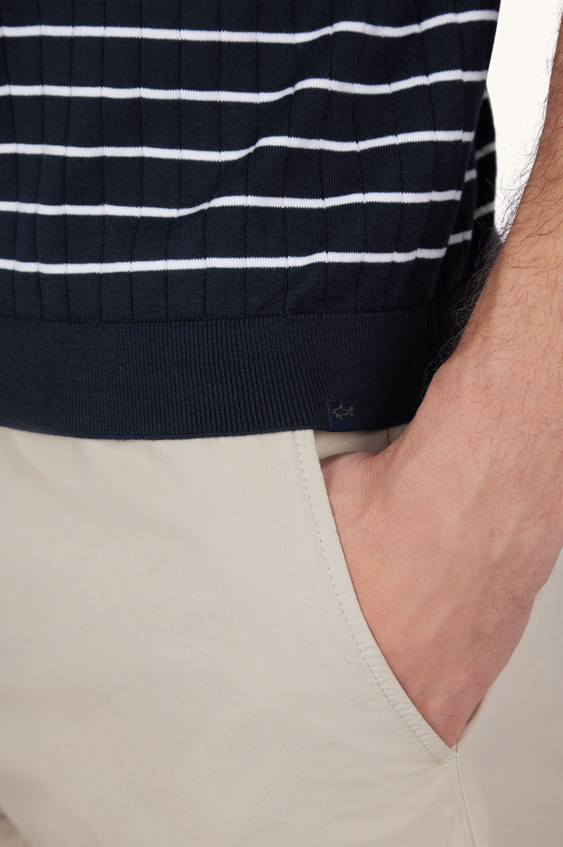 Polo in Piuma cotton with striped pattern image number 5