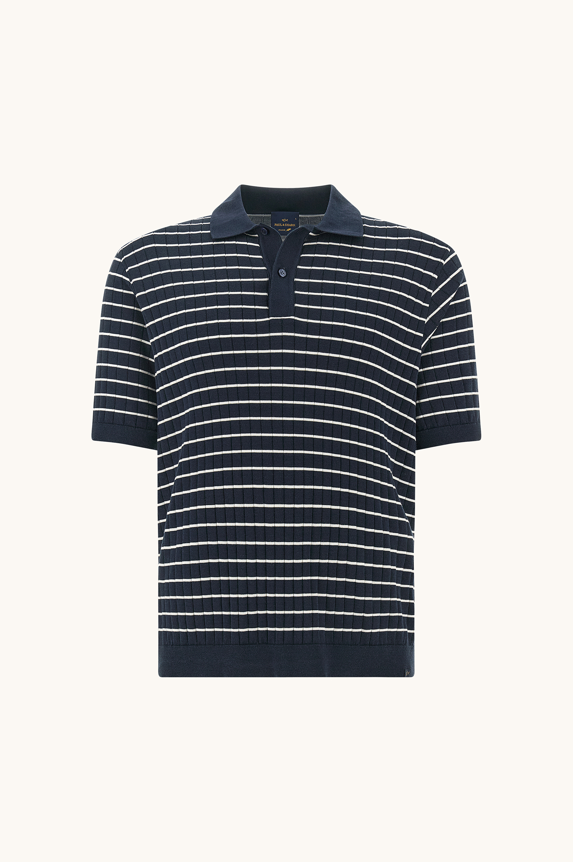 Polo in Piuma cotton with striped pattern image number 1