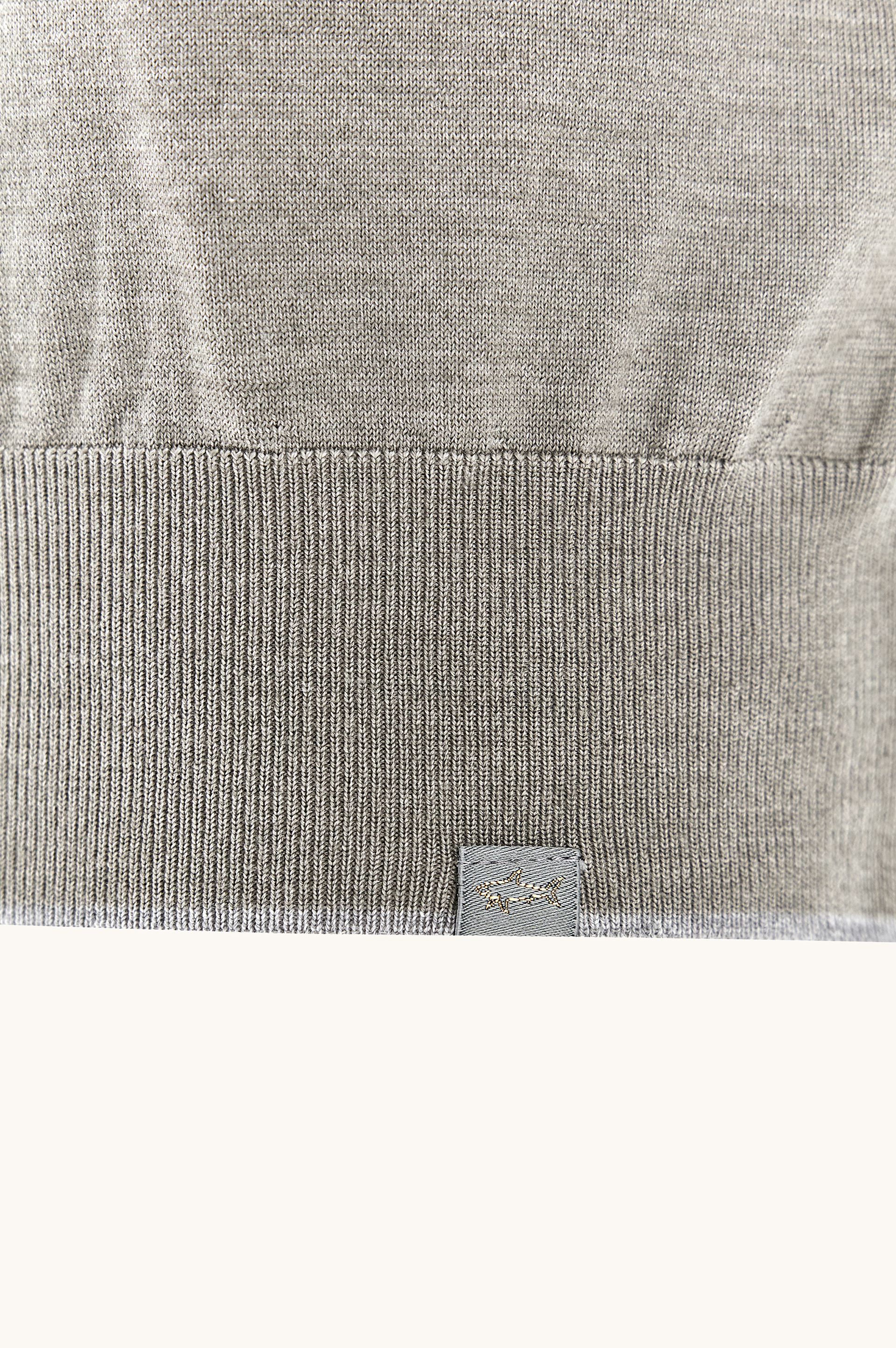 Wool and silk polo with suede details image number 2