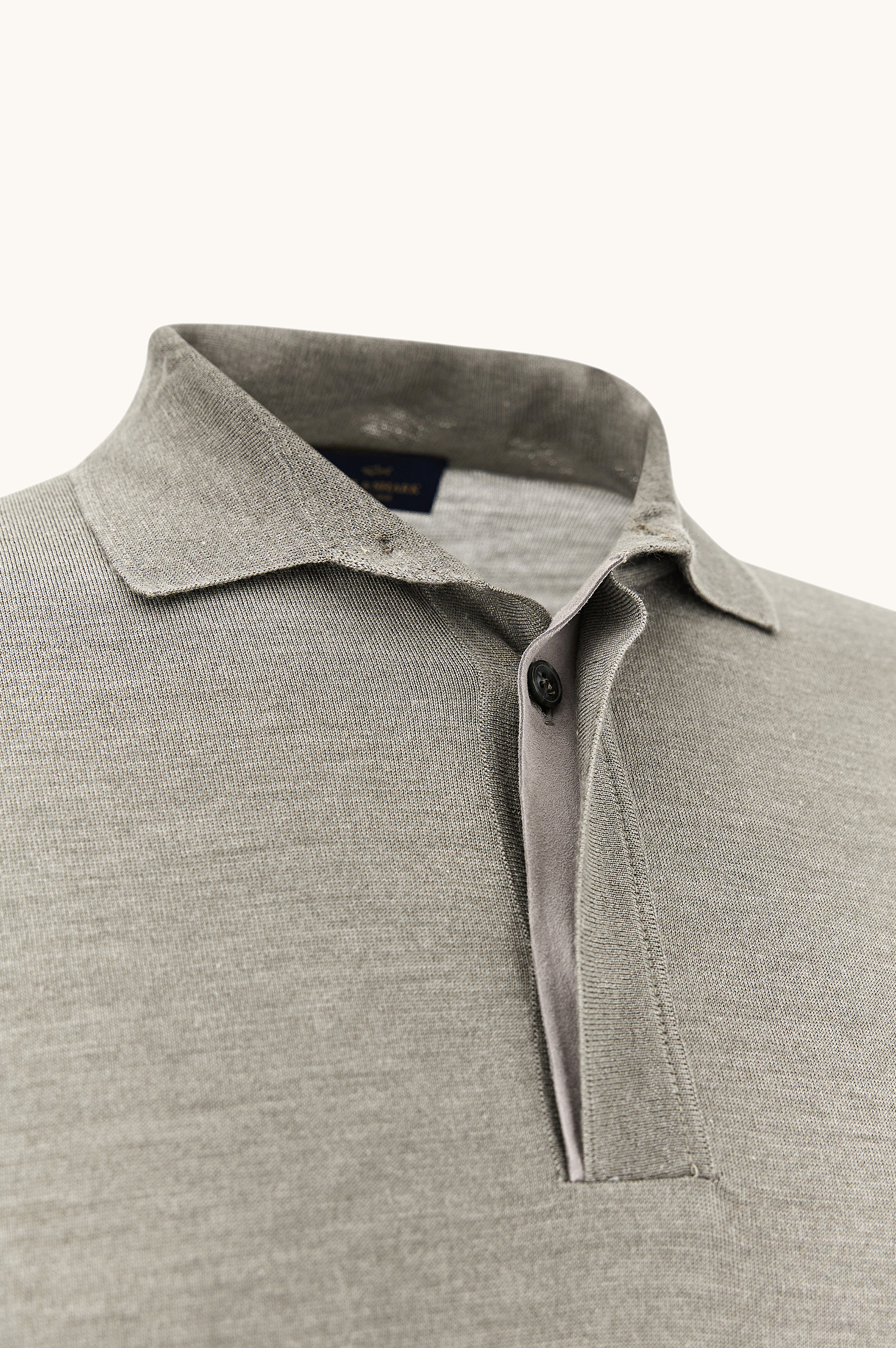 Wool and silk polo with suede details image number 3