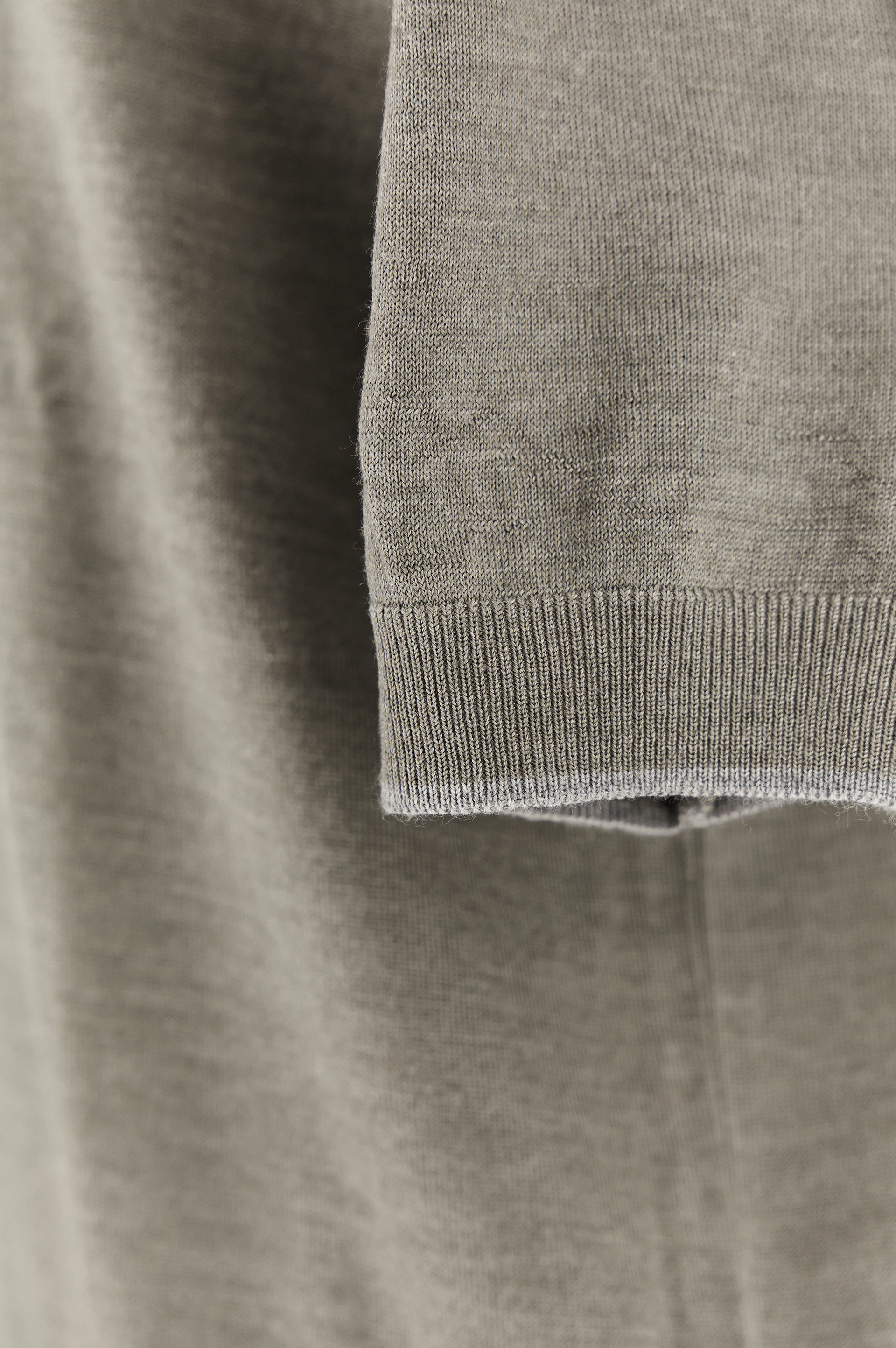 Wool and silk polo with suede details image number 4