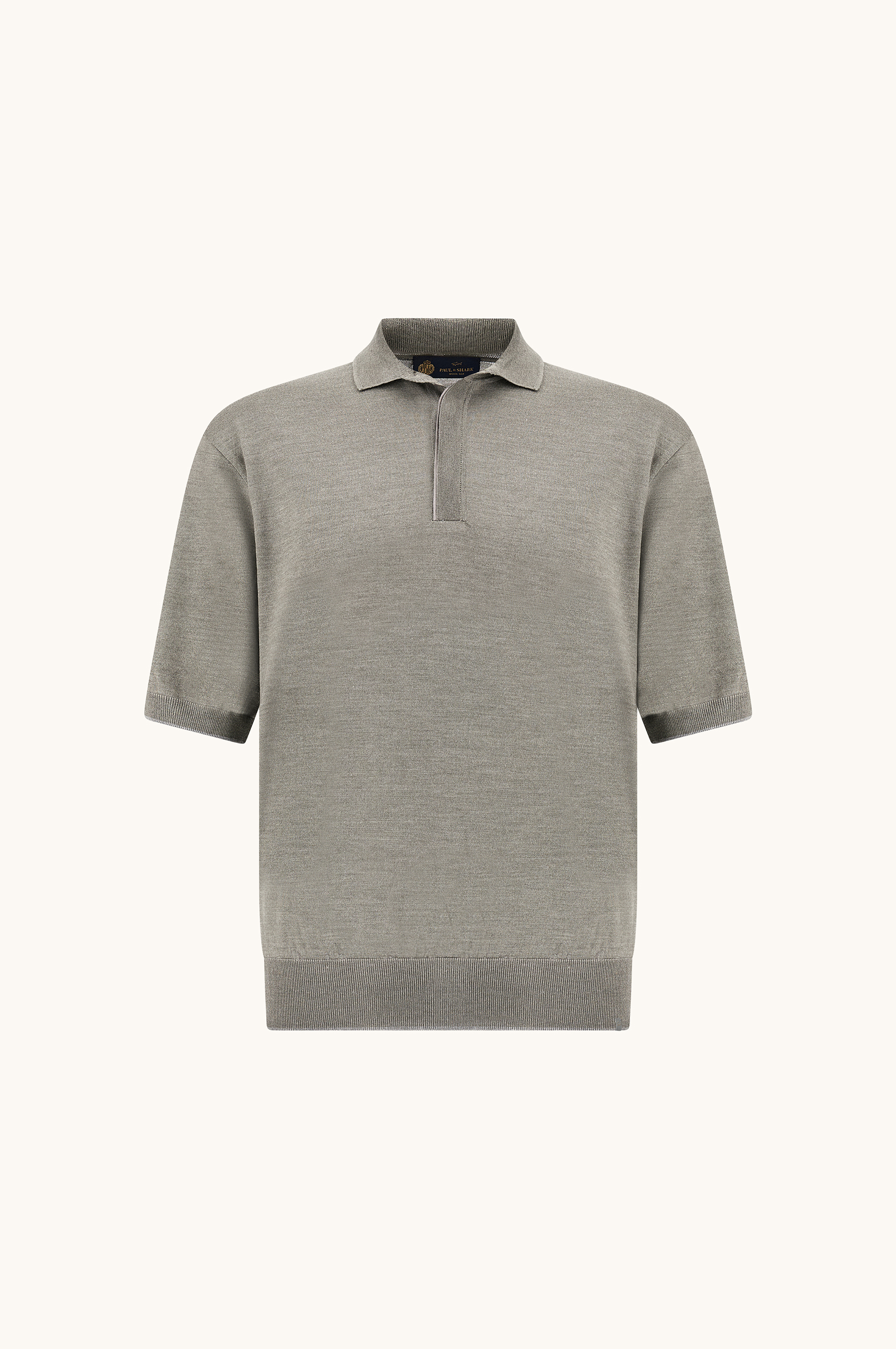 Wool and silk polo with suede details image number 0