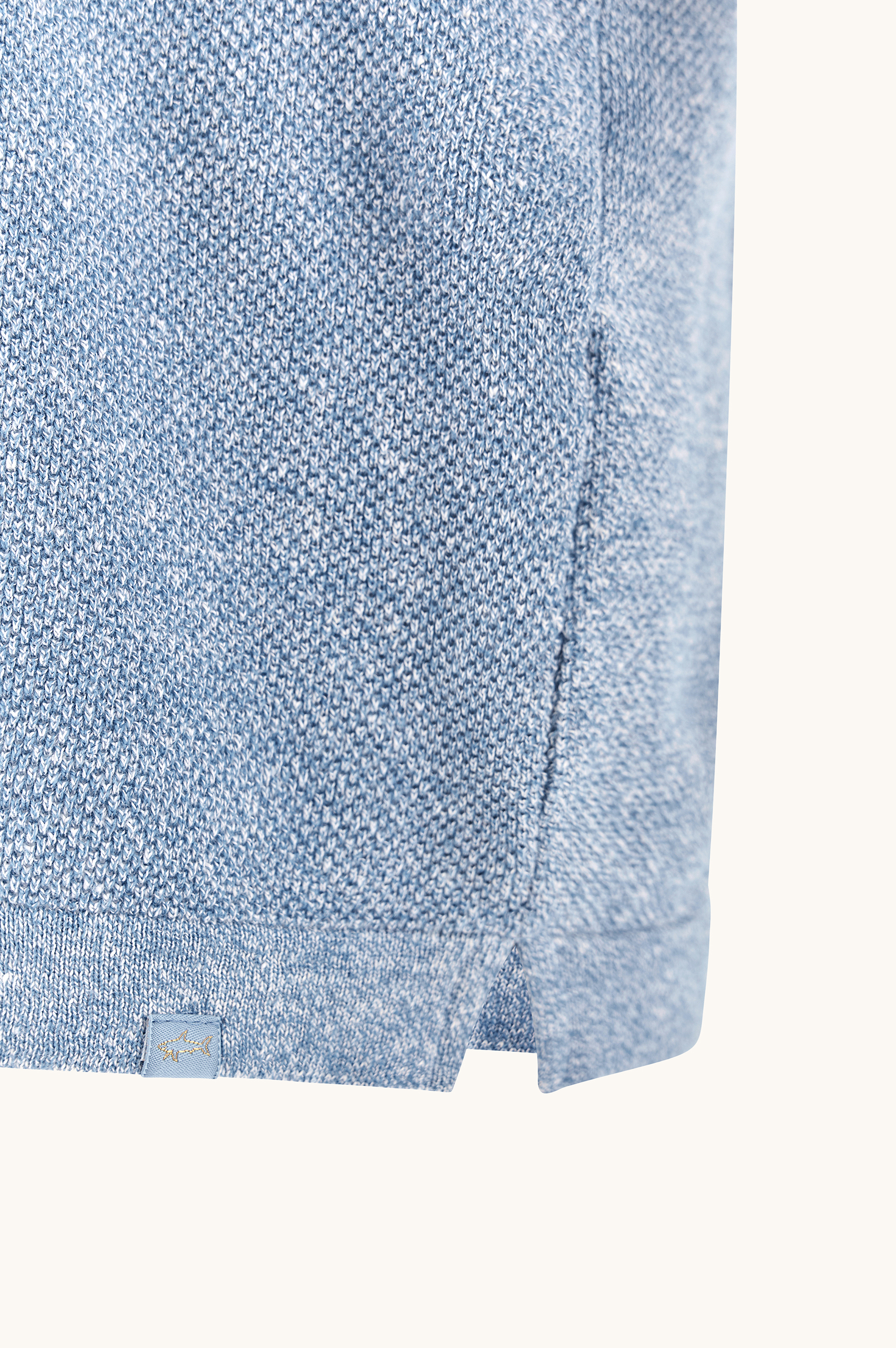 Polo &agrave; col ouvert en lin et coton Urukai image number 7