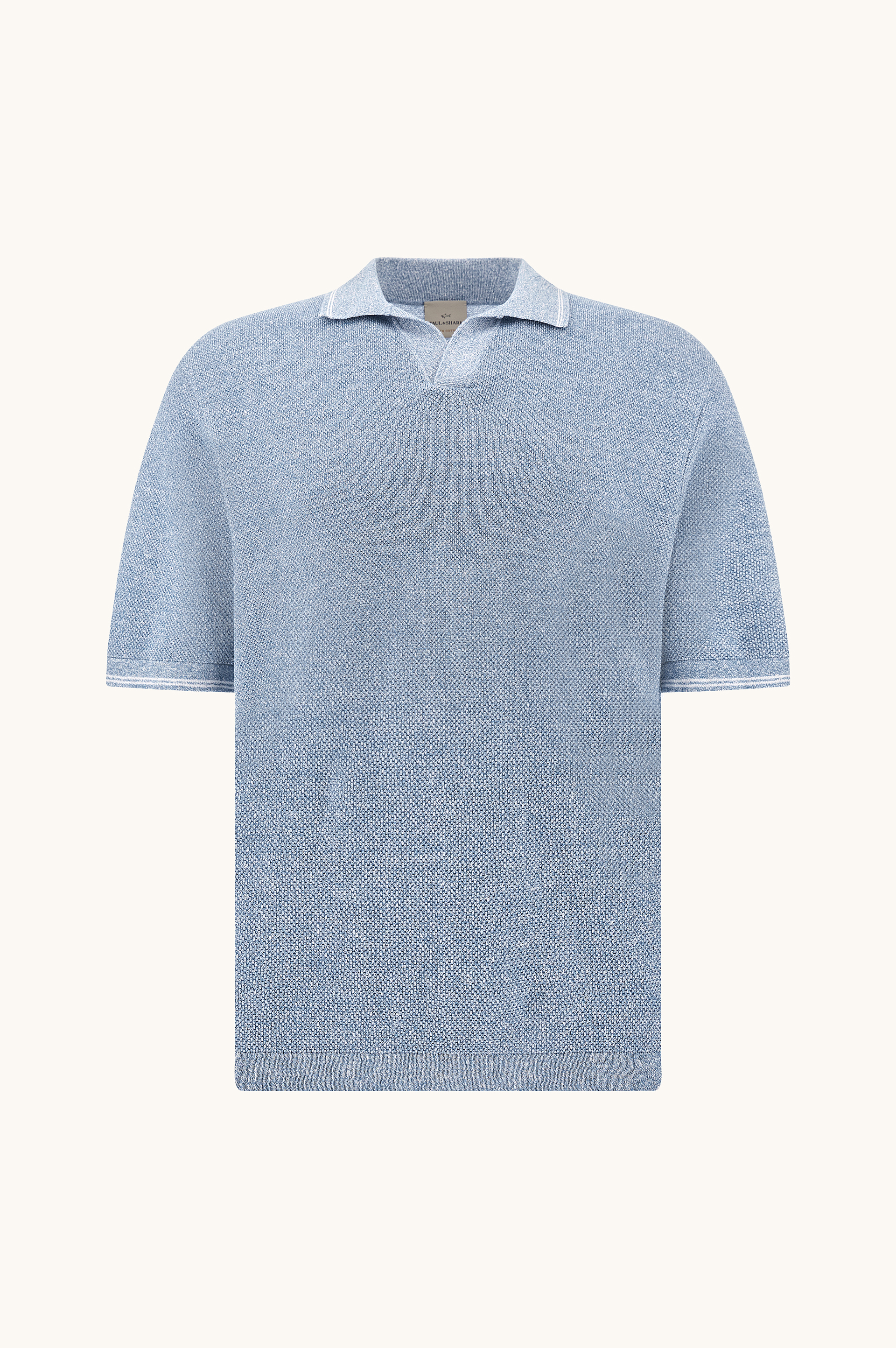 Polo &agrave; col ouvert en lin et coton Urukai image number 1