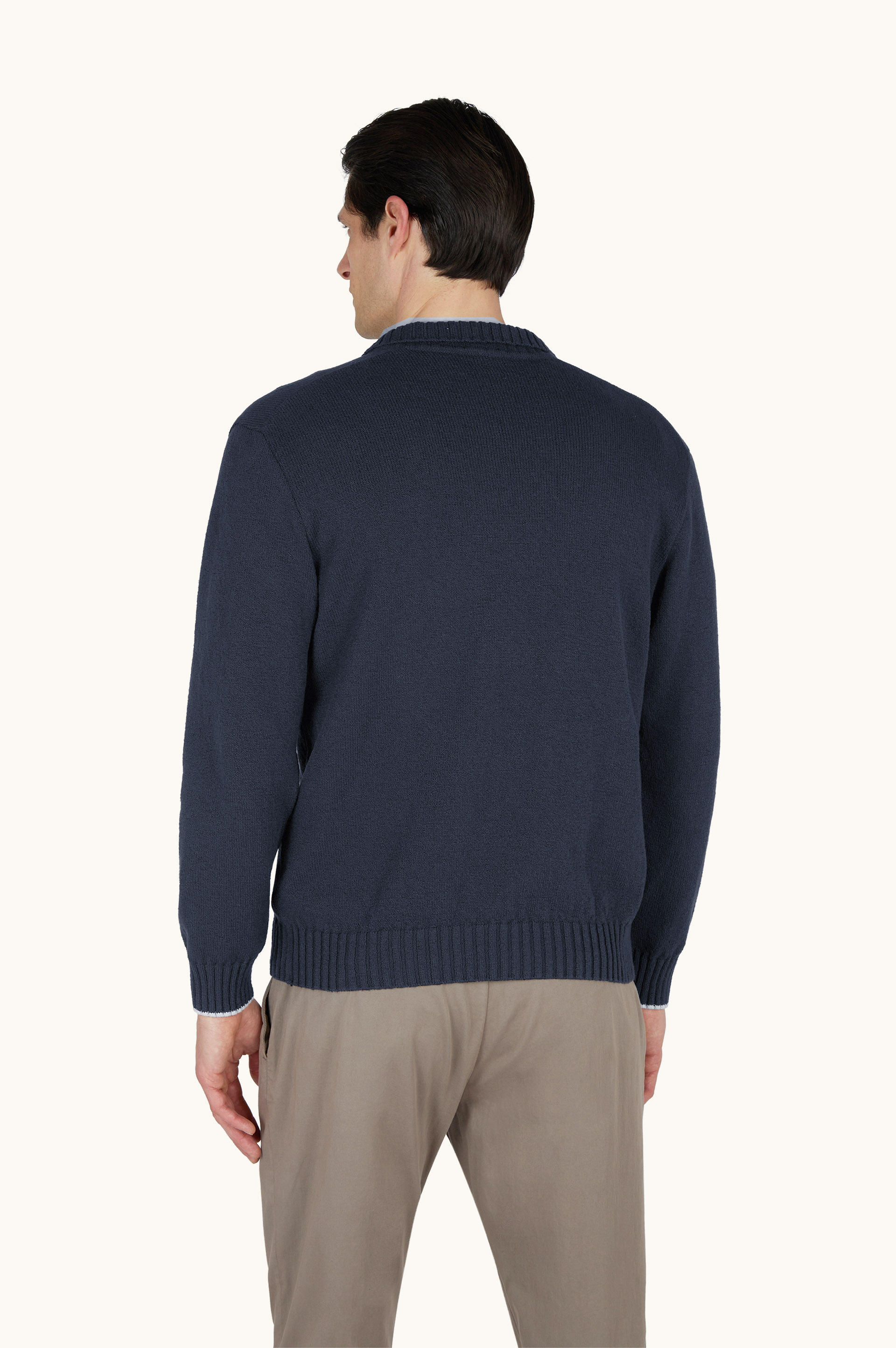 Jersey de cuello abierto en algod&oacute;n boucl&eacute; image number 3